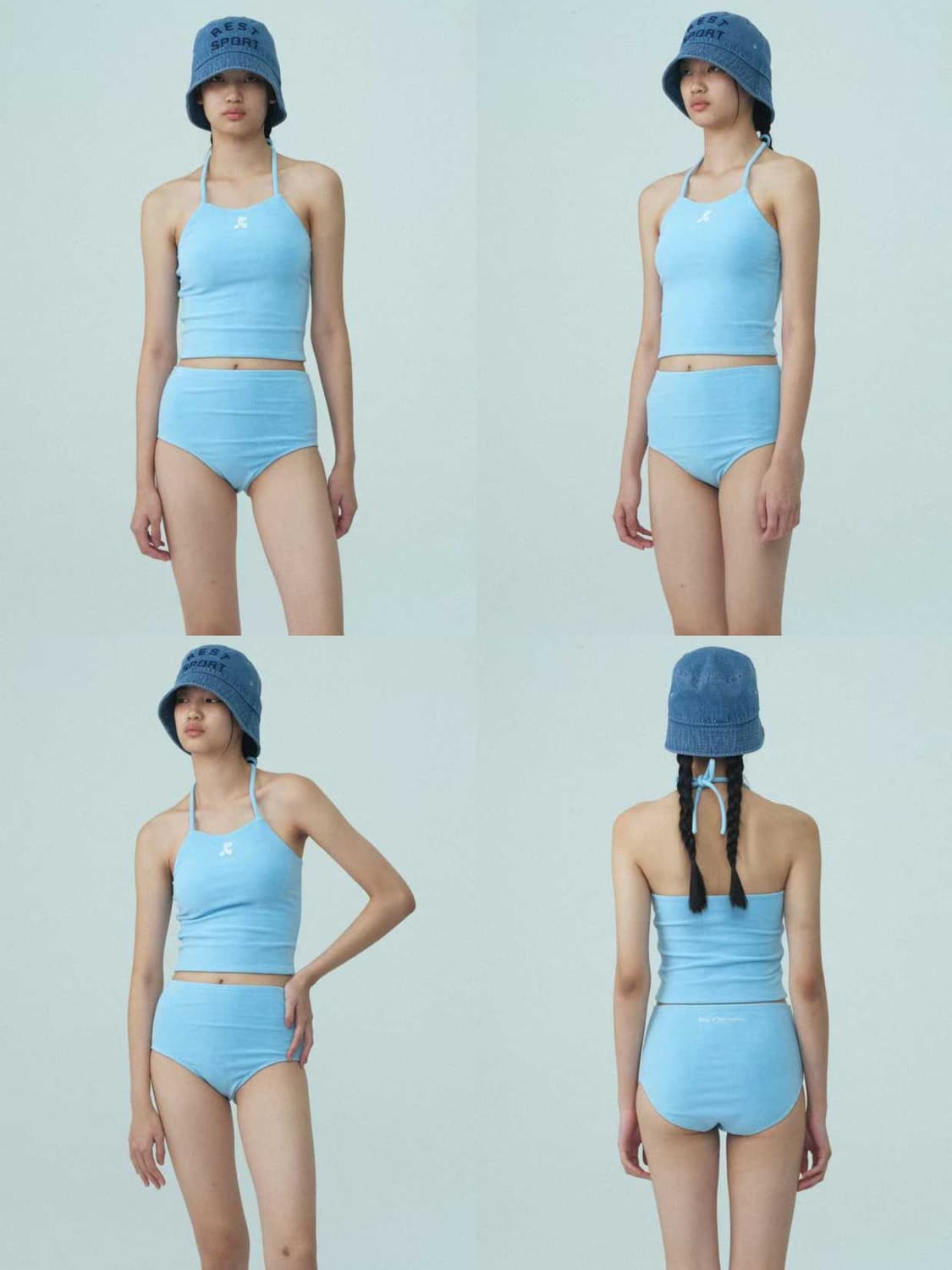 블루 진청 레스트앤레크레이션 벙거지 어부 데님 모자 상품이미지3