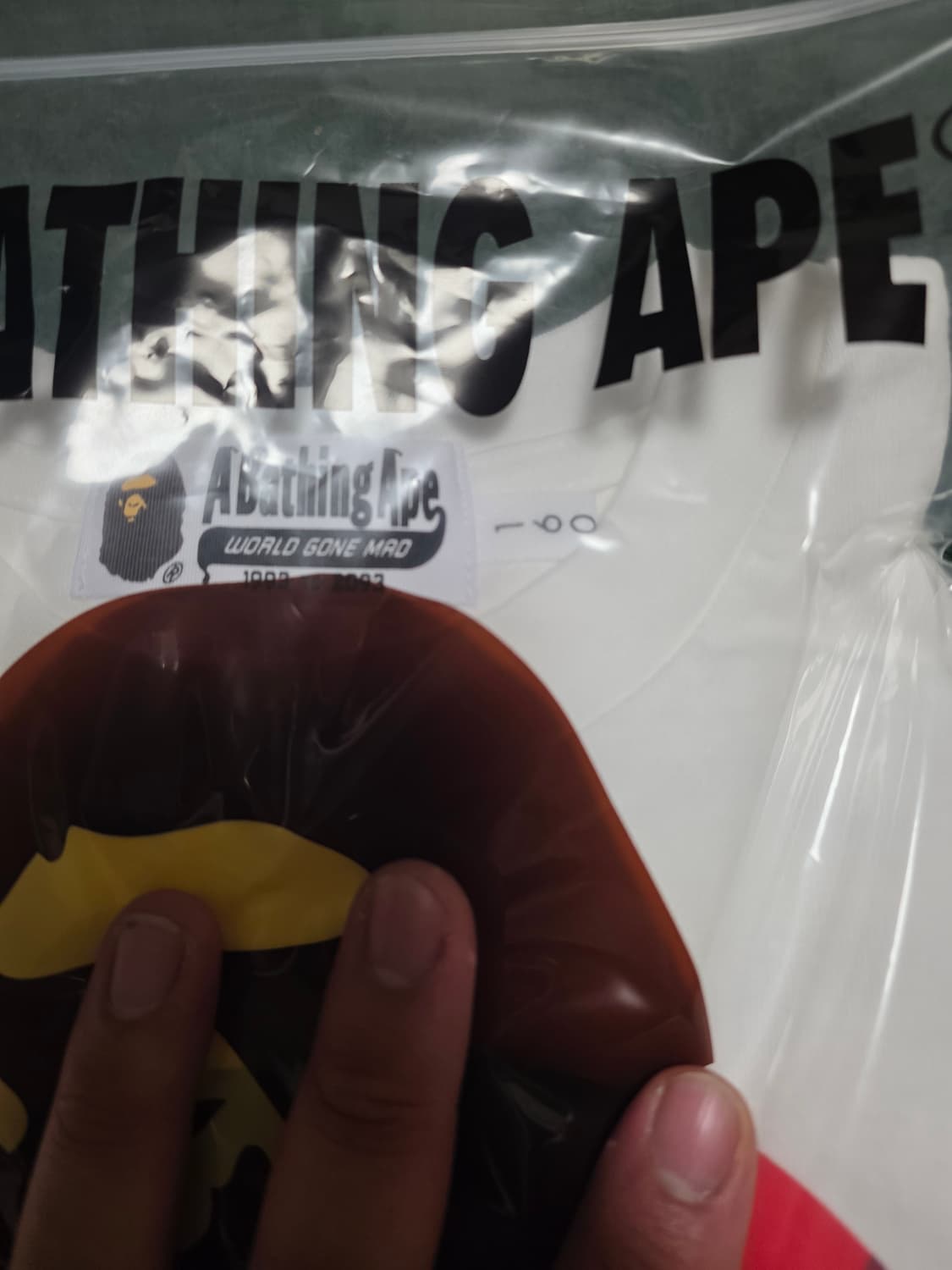 [160] 베이프 레드카모 빅사루 반팔티 화이트 키즈 상품이미지5