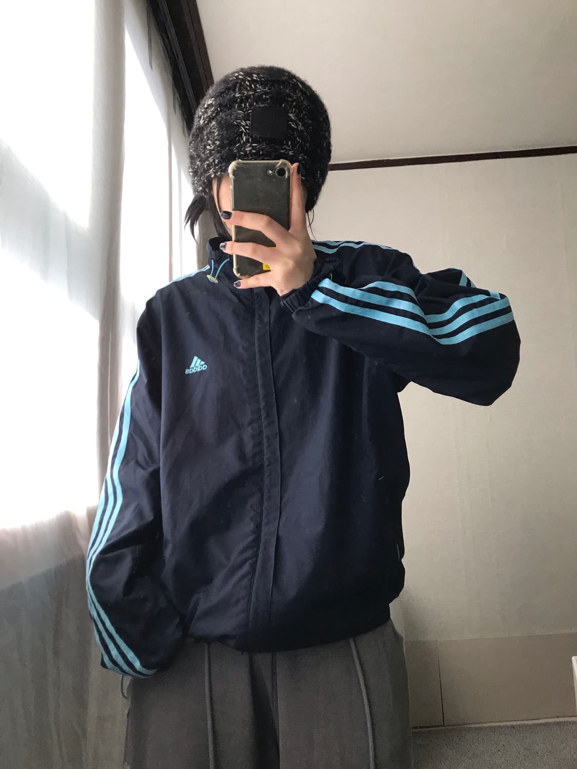 아디다스 네이비 연하늘 바람막이 상품이미지7