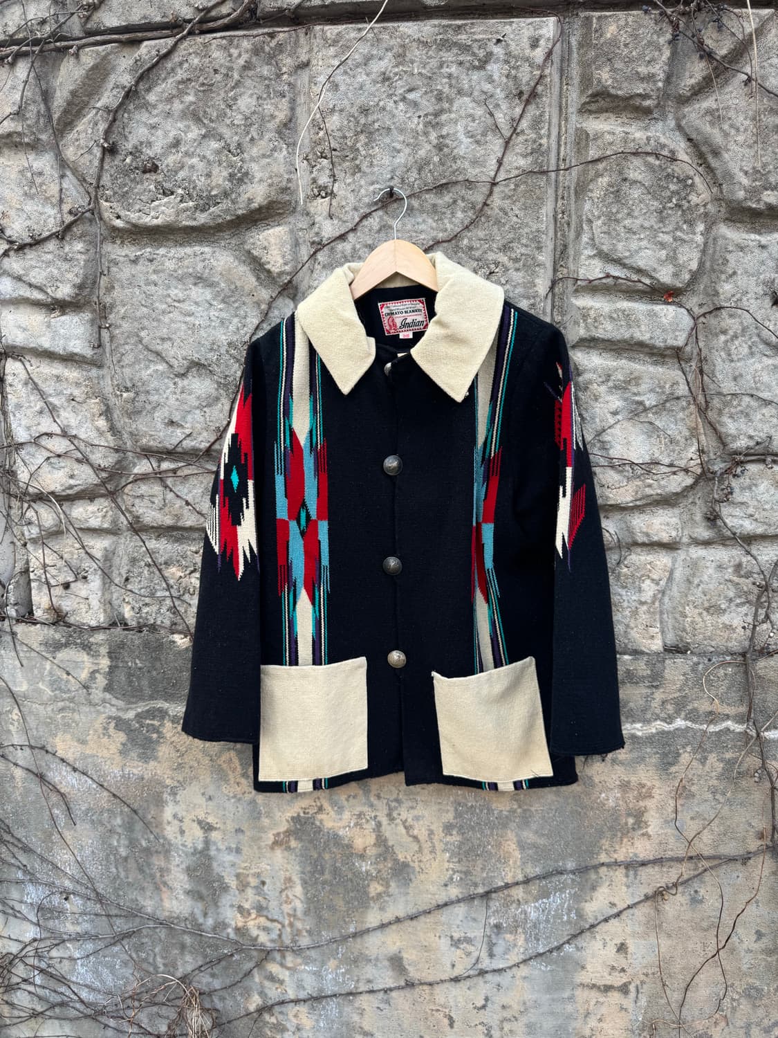 인디언 모터사이클 빈티지 핸드 우븐 울 오르테가 치마요 자켓 상품이미지1