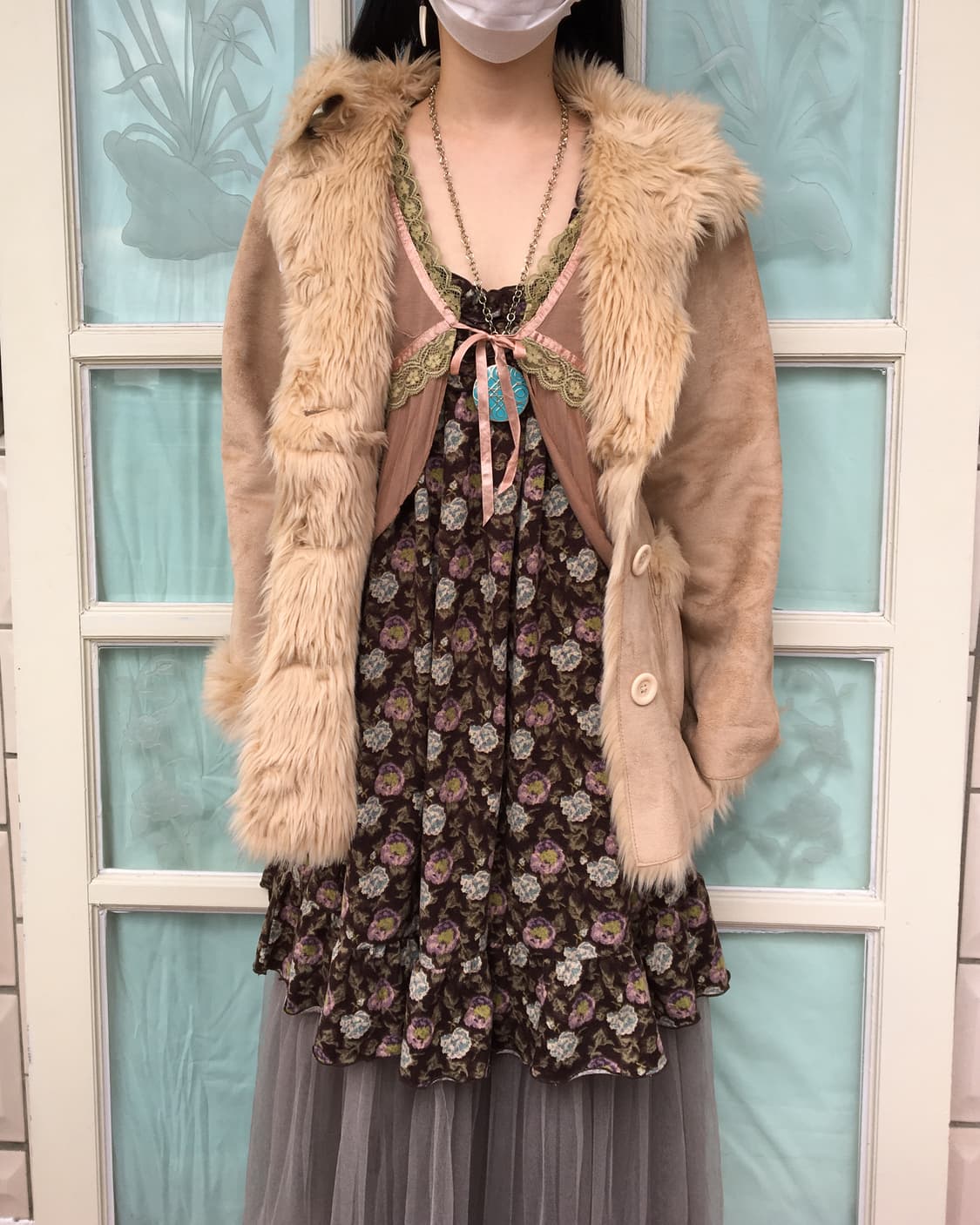 Fake fur hood caot 상품이미지7