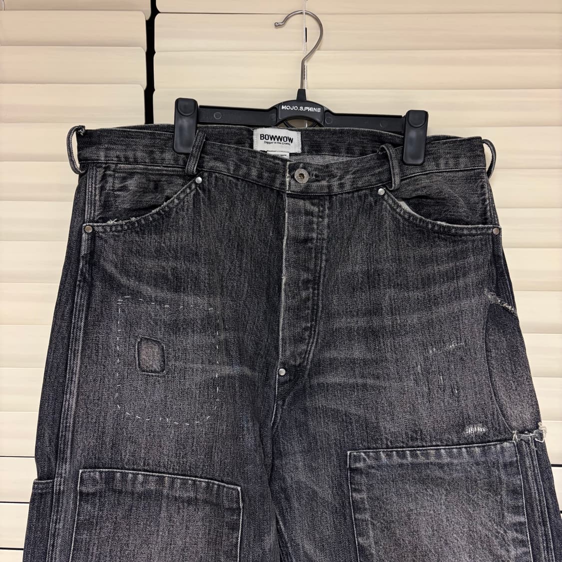 바우와우 Bowwow 30s 리페어 더블니 데님 워크 팬츠 L 상품이미지6