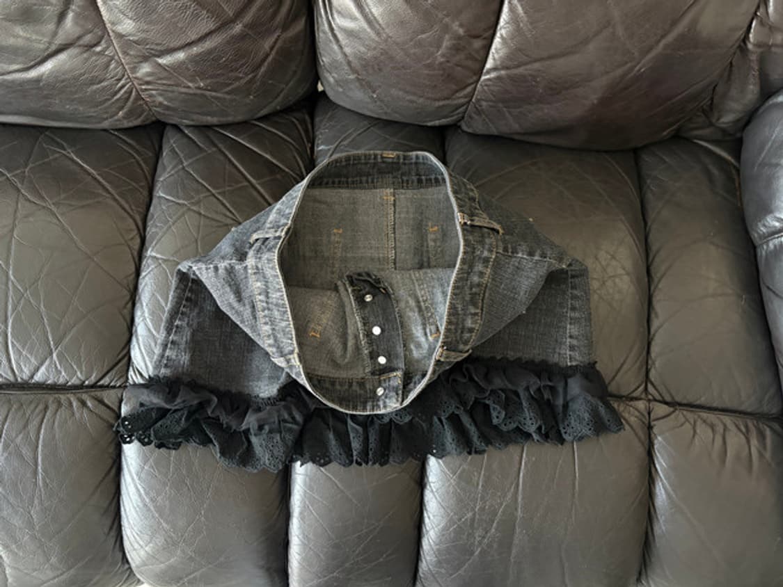 eyelet ruffle denim skirt 상품이미지4