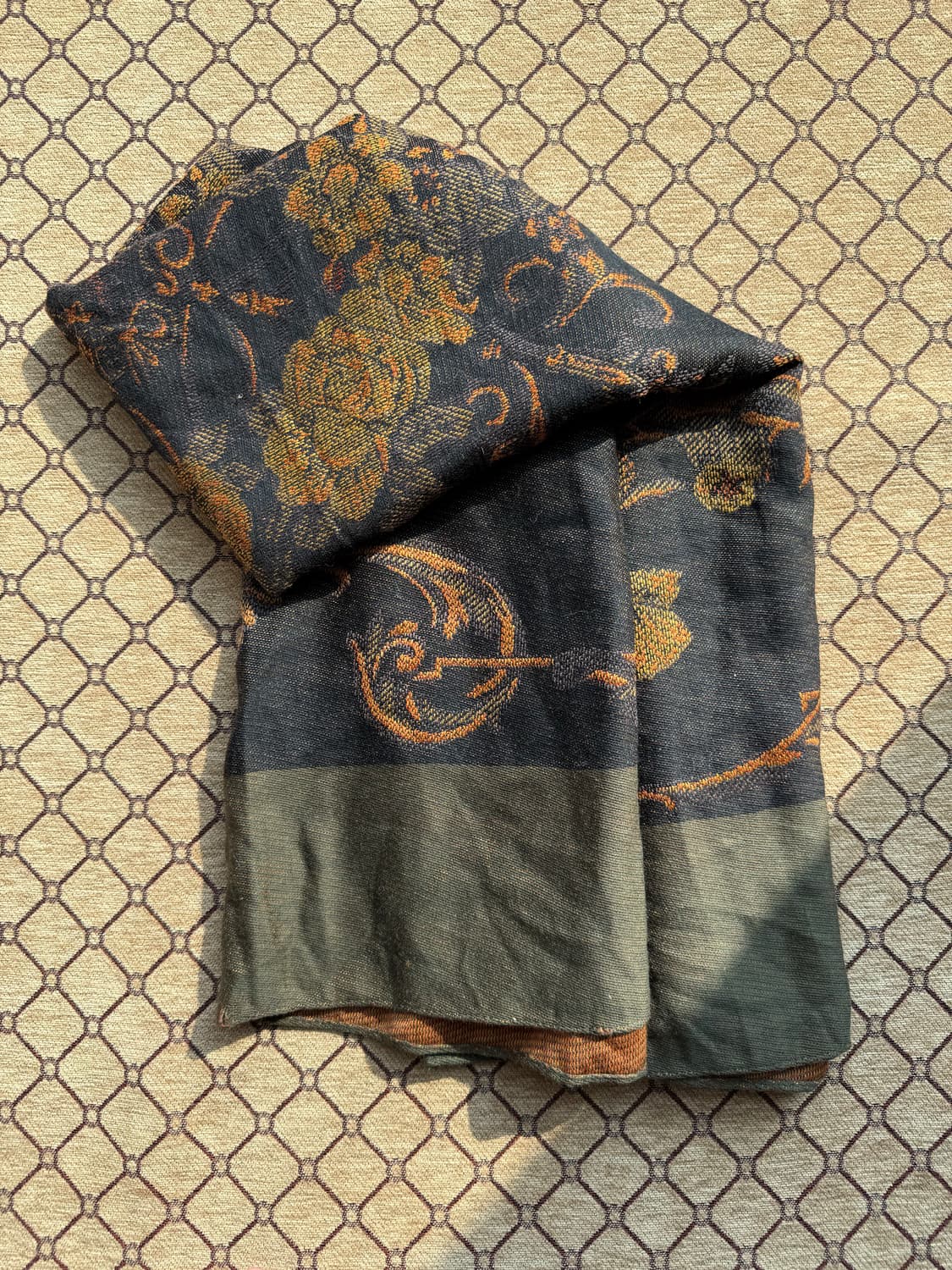 오렌지 그린 배색 머플러 상품이미지2