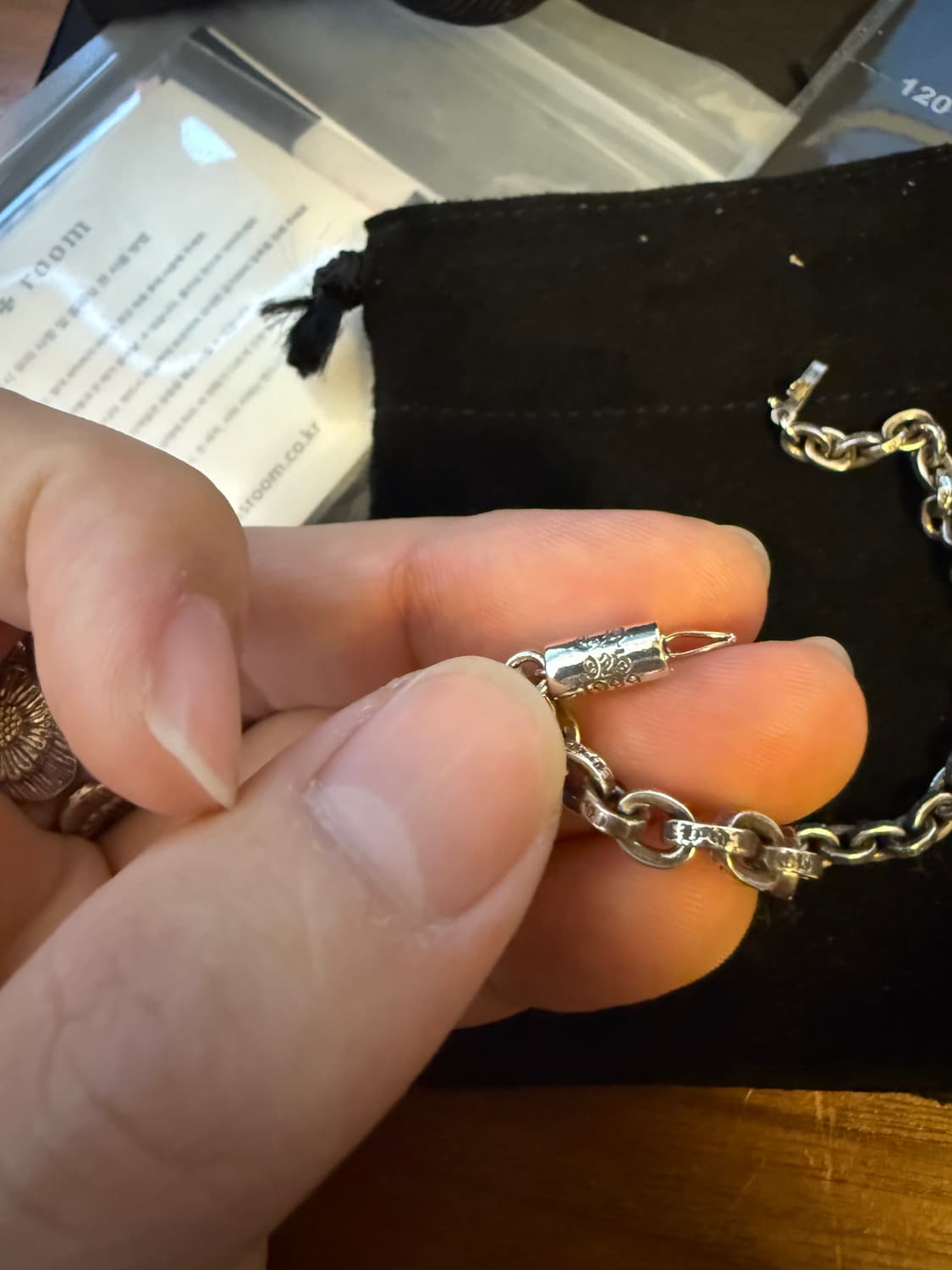 [7.5inch] 크롬하츠 페이퍼체인 스몰 팔찌 상품이미지3