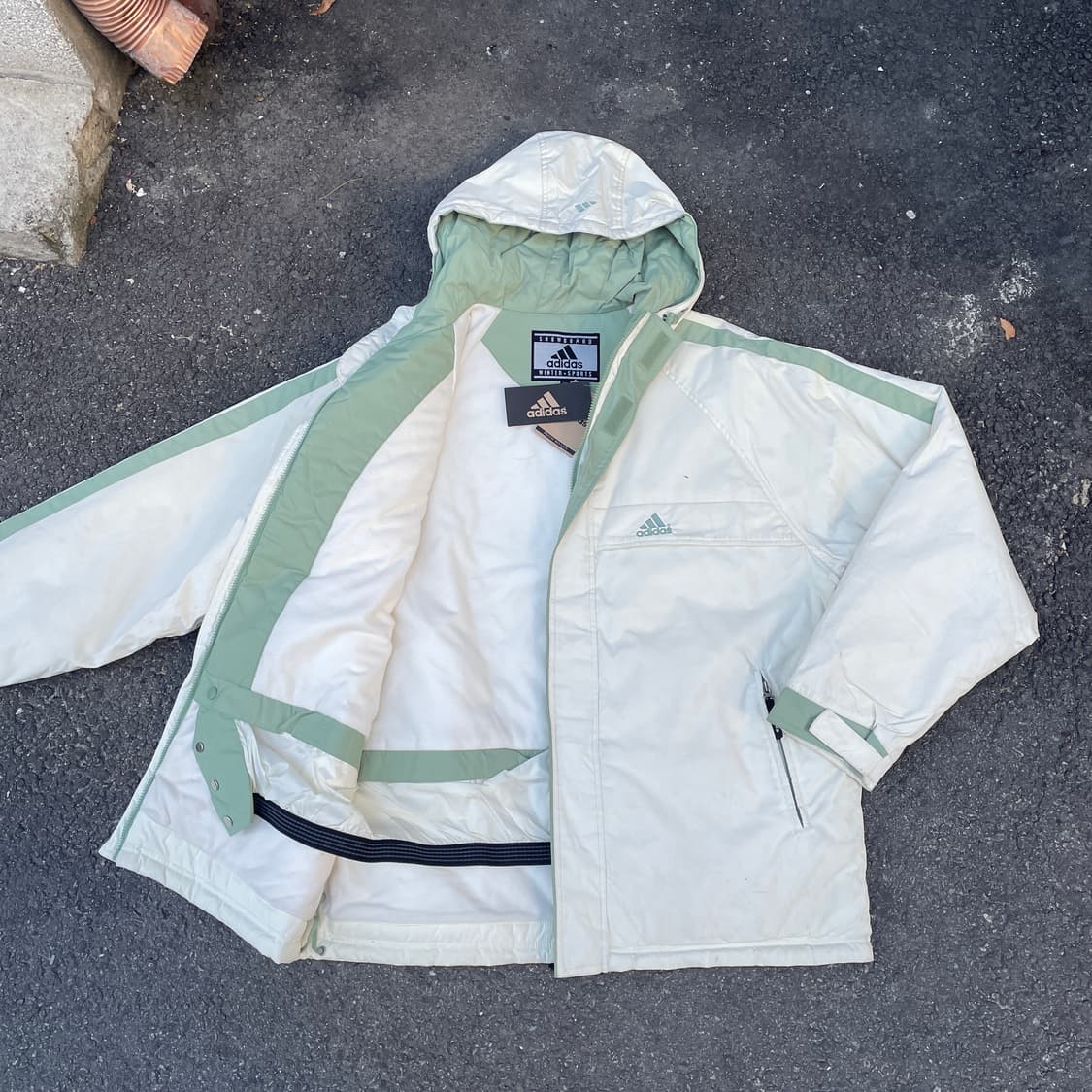 90s 아디다스 새제품 대대장 스키 보드 패딩 올드스쿨 누빔 점퍼 110 상품이미지6