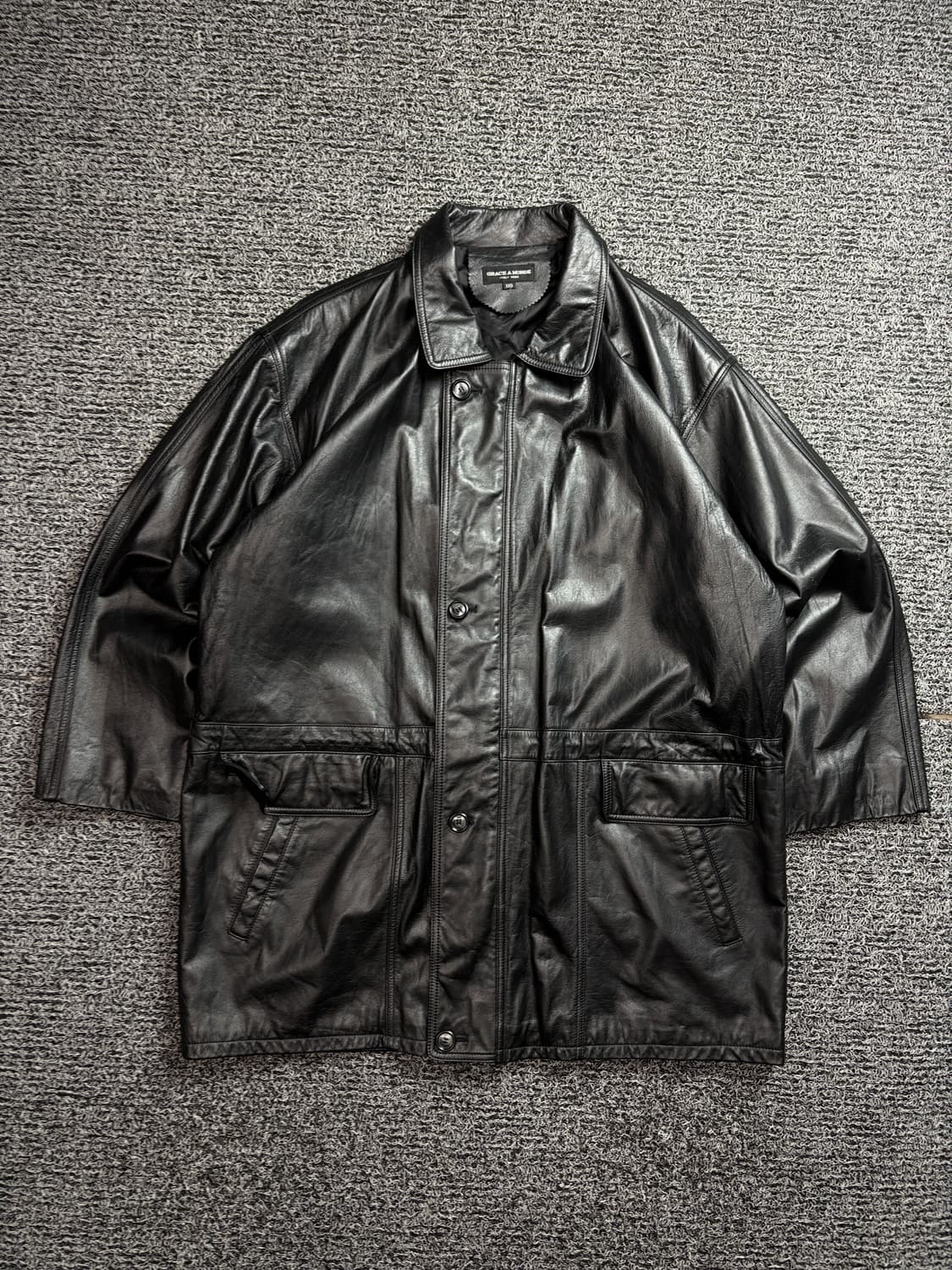 GRACE A MONDE 아카이브 드럼 다이드 카우하이드 가죽 코트 21 상품이미지2