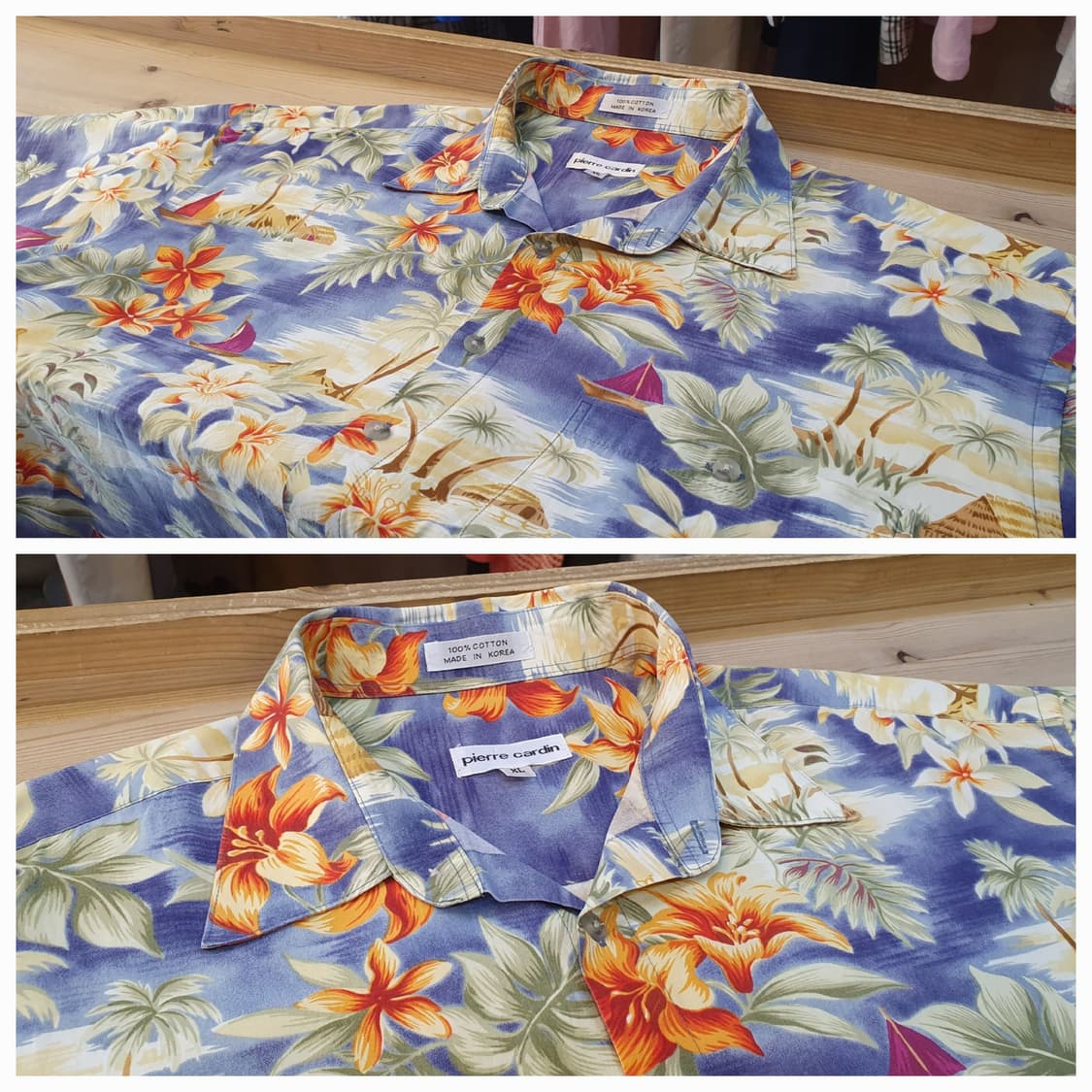 120(3XL) .하와이안 셔츠(블루)  상품이미지3