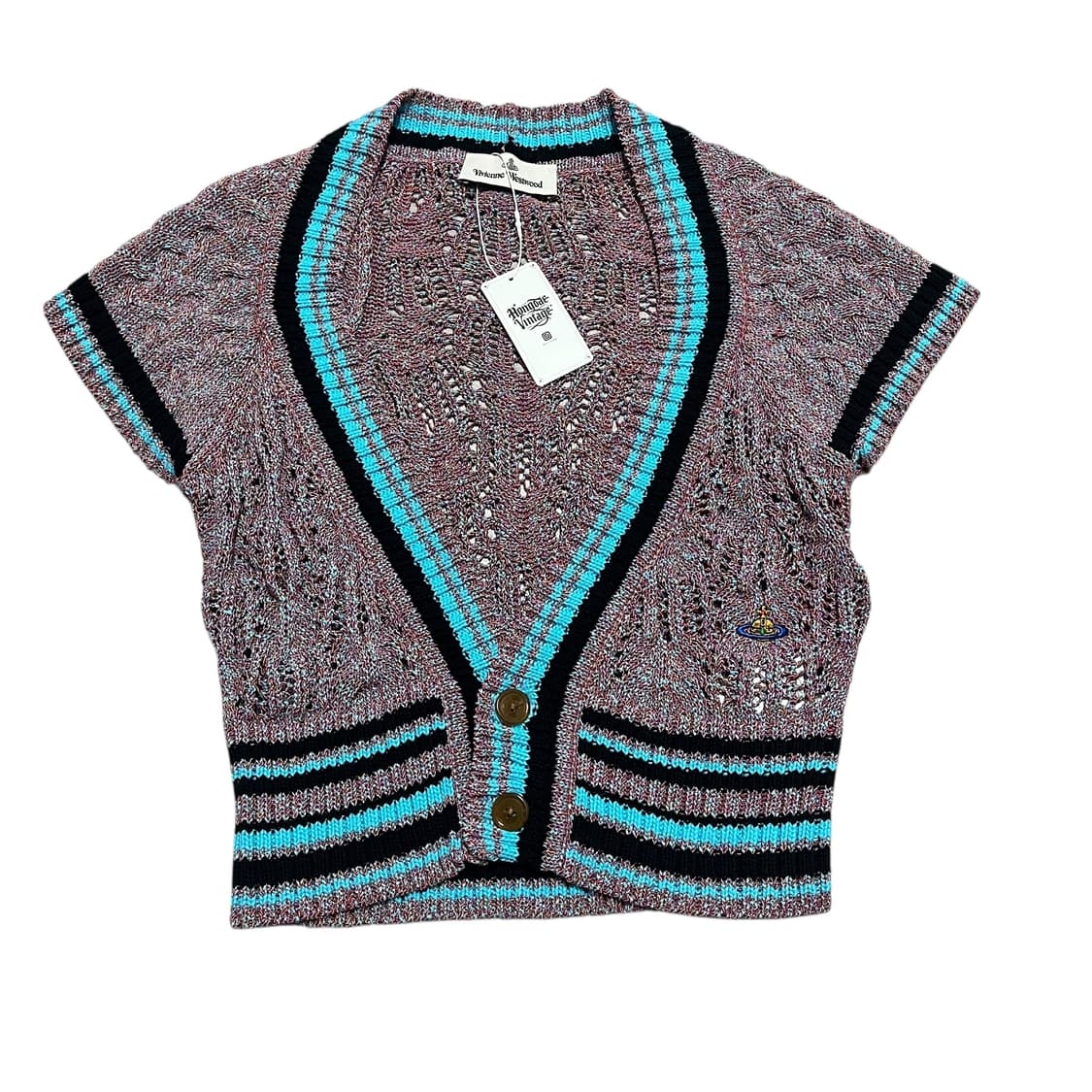 비비안 웨스트우드 orb 레인지 카디 멀티 틸 반팔 가디건 상품이미지1