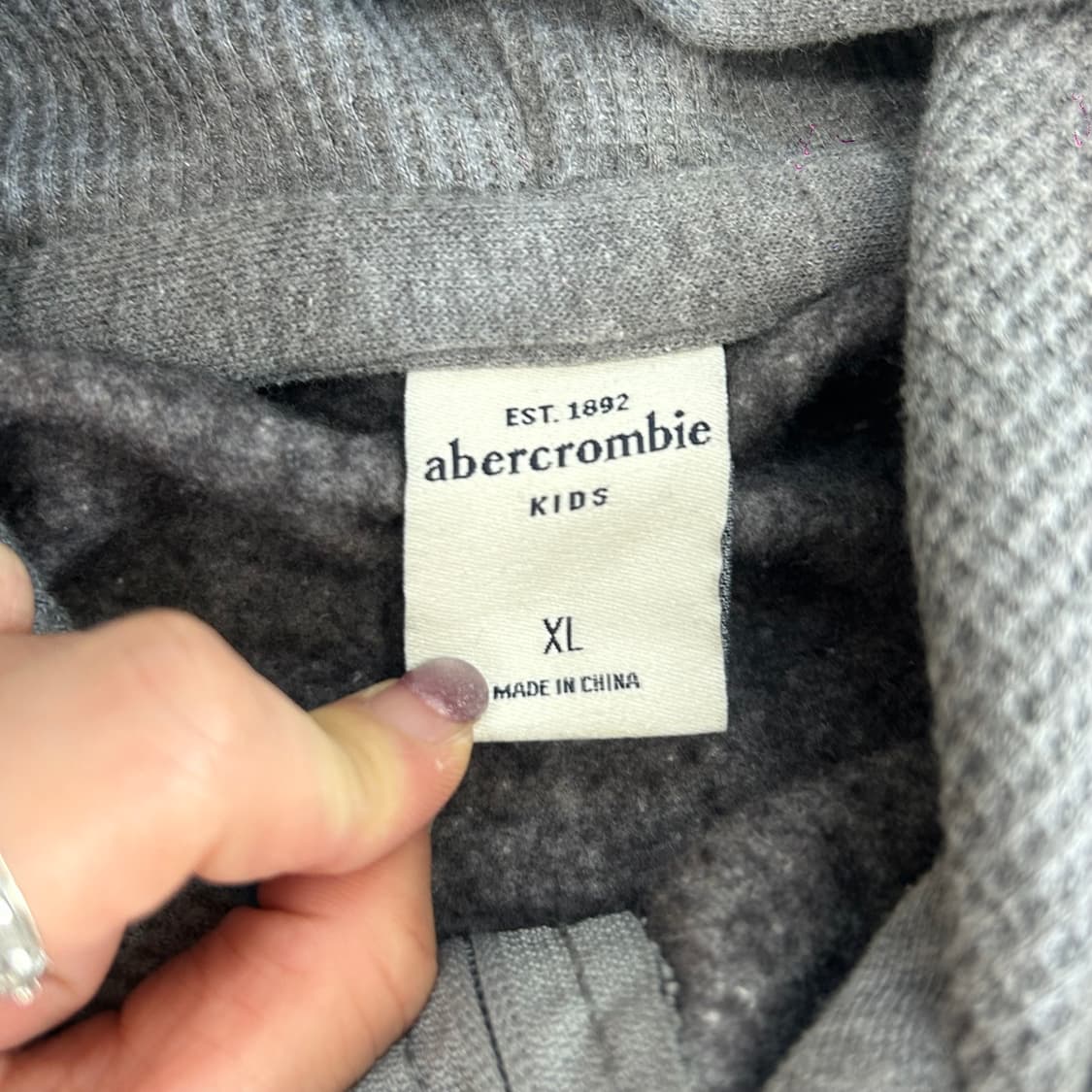 Abercrombie 아베크롬비 사이드로고 그레이 후드집업 상품이미지5