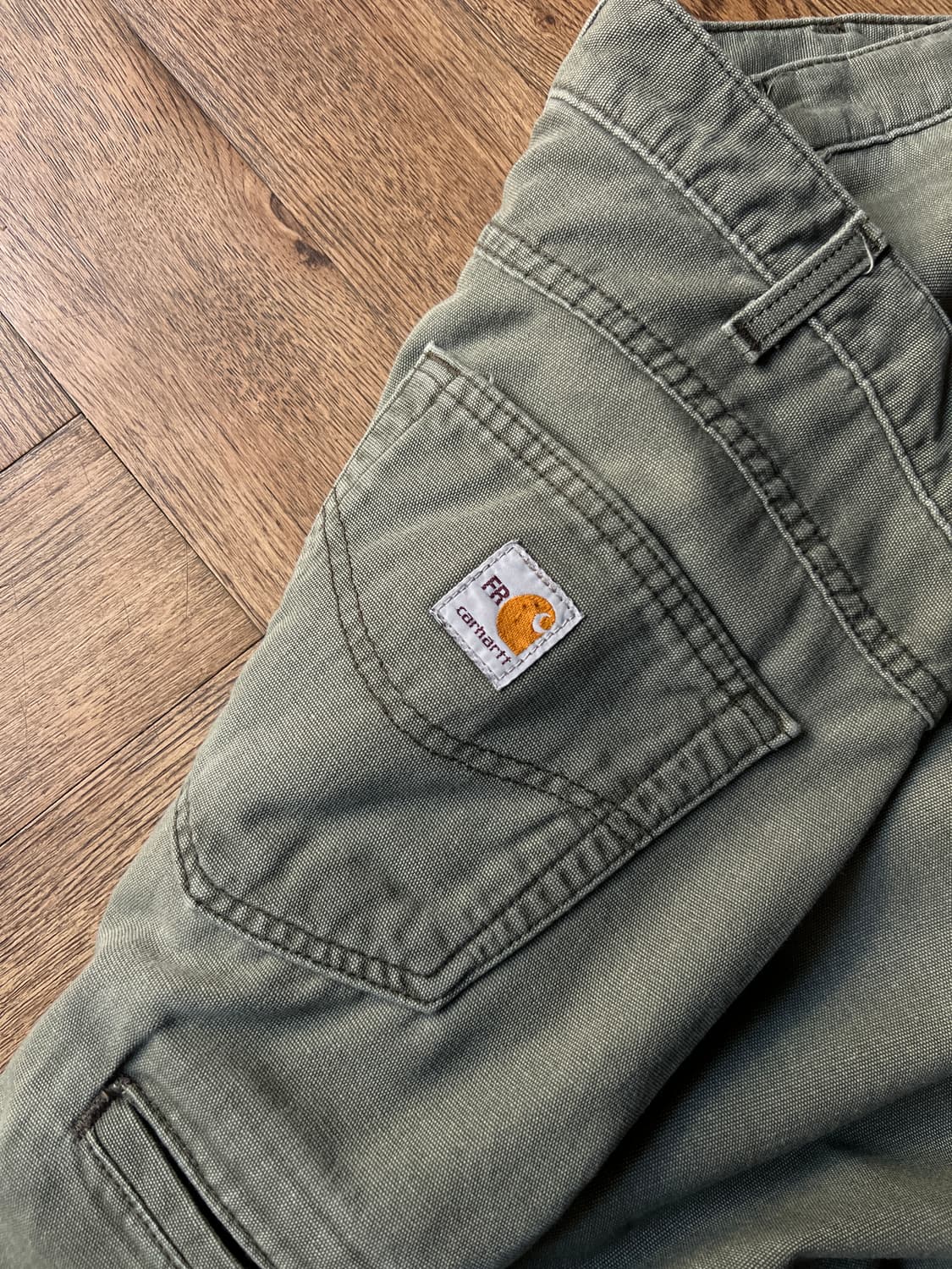 [36]칼하트FR 모스그린 싱글니 라이트 캔버스 워크팬츠 상품이미지5