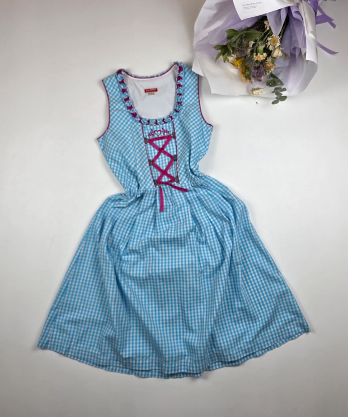 깅엄체크 디른들 원피스 상품이미지2