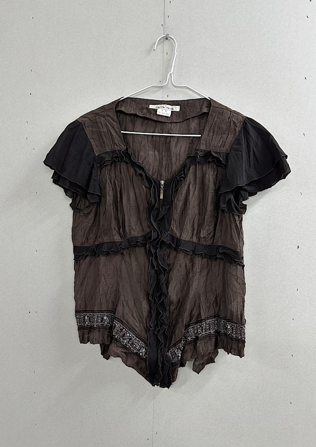 doho y2k 빈티지 반팔 집업 L  상품이미지1