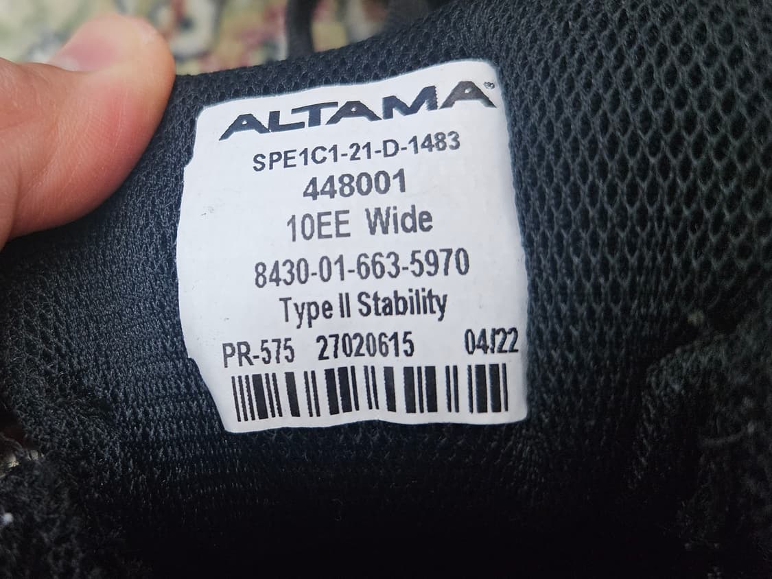 [최종할인] 미군 ALTIMA 비브람솔 하계 트레이닝슈즈 265~270 상품이미지6