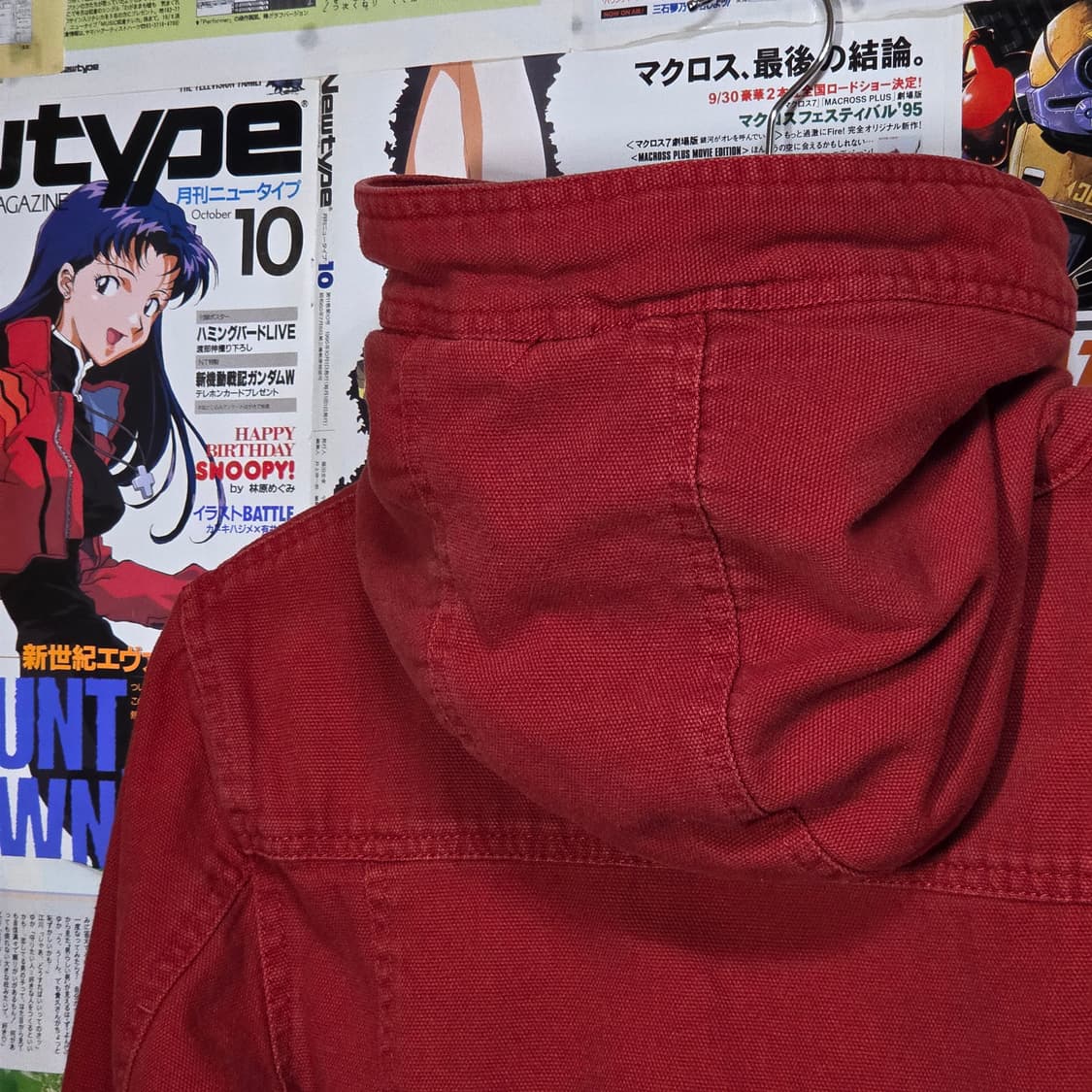 JPN 레드 하이넥 코튼 투웨이 워크 후드 집업 상품이미지7