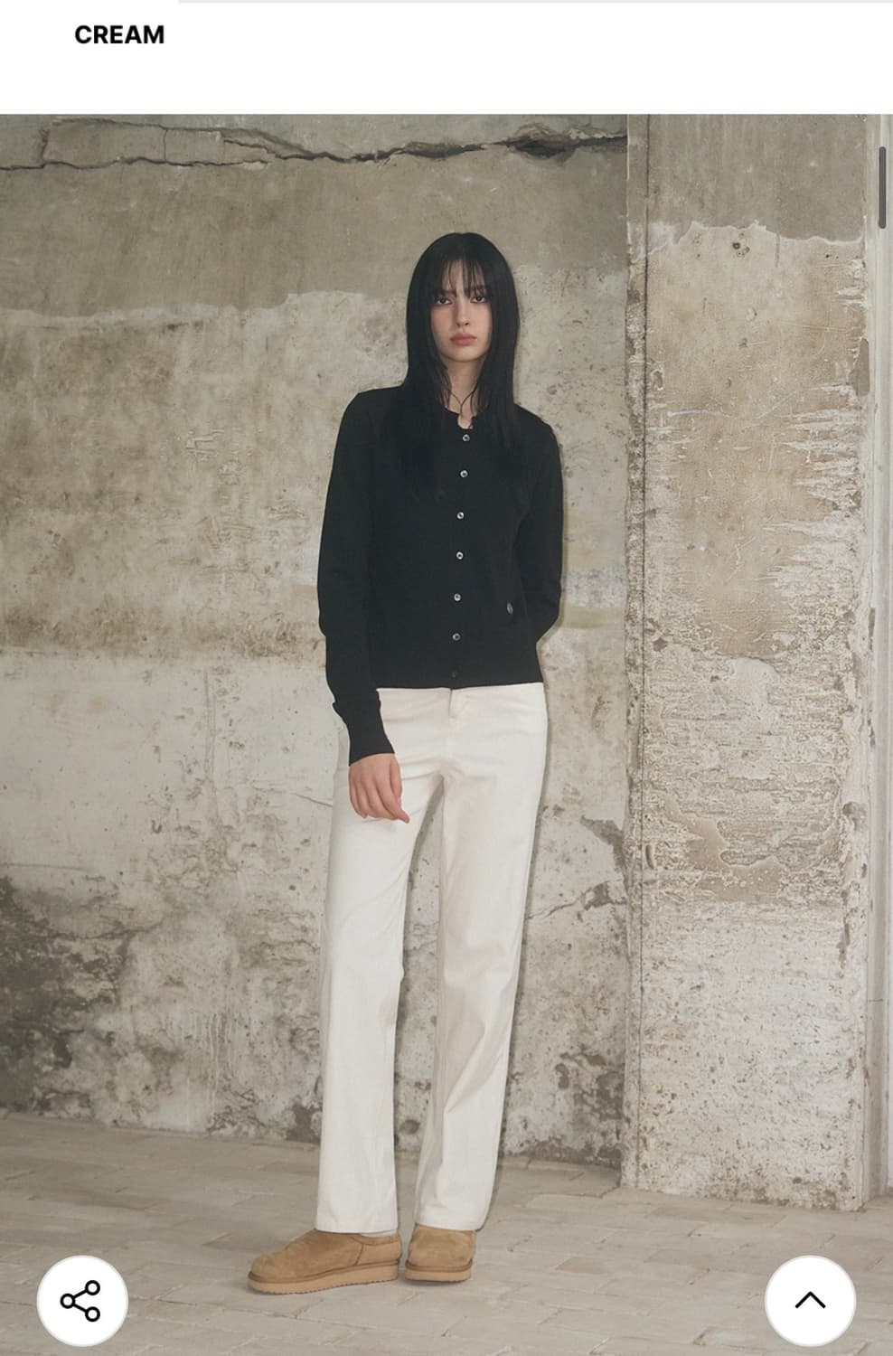 (새상품)(S) 레더리 포켓 스티치 스트레이트 코듀로이 팬츠 CREAM 상품이미지3