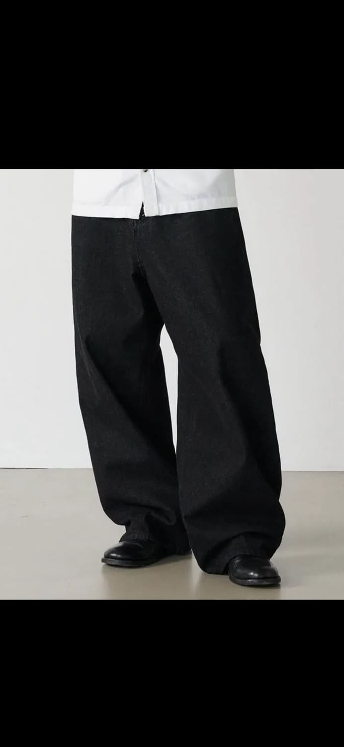 노운 와이드 데님팬츠 블랙 1size 새상품 상품이미지4
