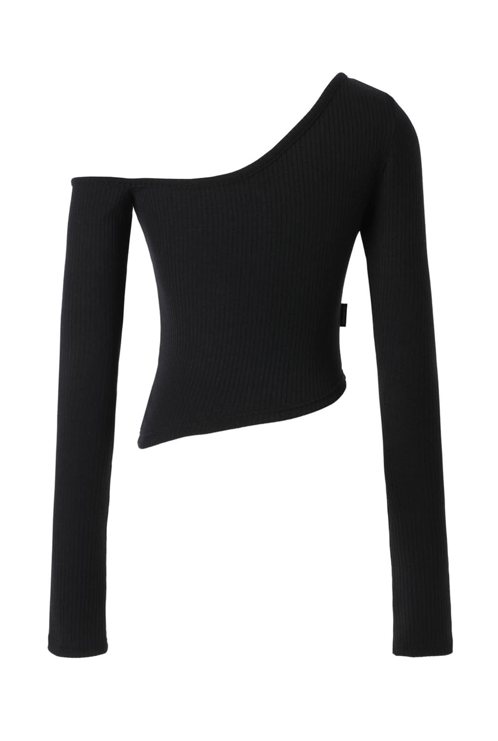 쓰리타임즈 원숄더 버튼 티셔츠 블랙 상품이미지2