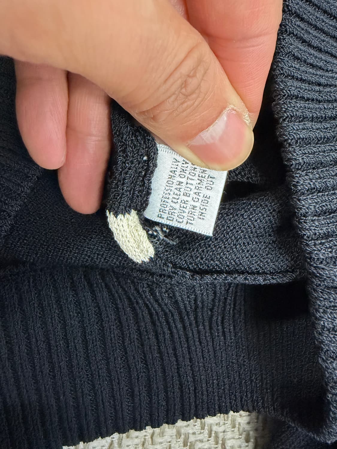 정품) St. John 센존 세인트존 블랙 체인 패턴 니트 집업 M 상품이미지7