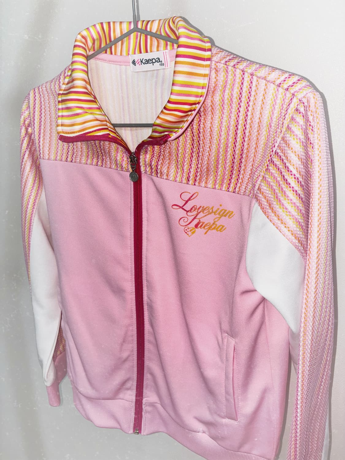 일본 빈티지 kaepa y2k 키치룩 트랙탑 핑크 집업 상품이미지4