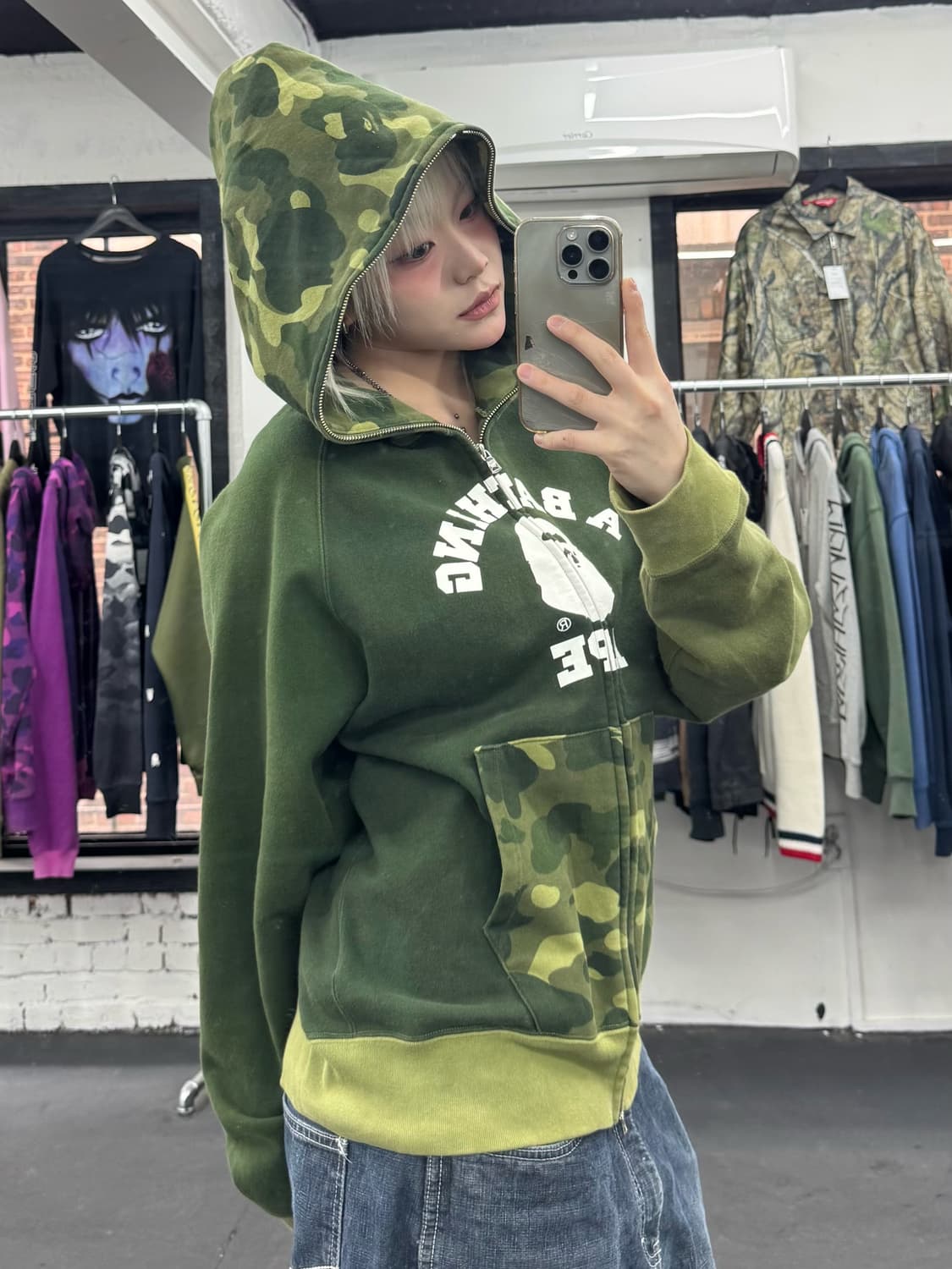 베이프 오리지널 카모 후드집업 상품이미지1