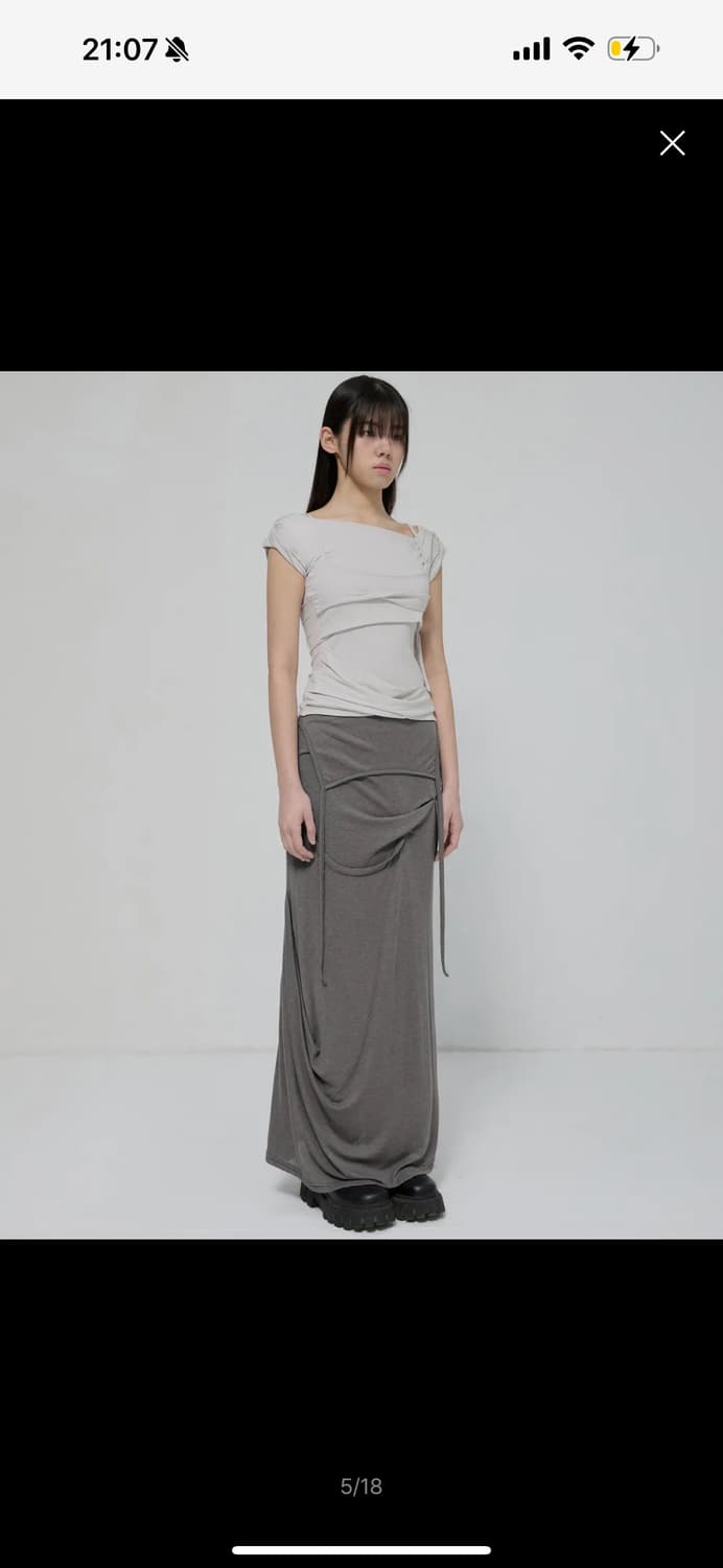 플레어업 롱스커트Asymmetrical Draped Long Skirt  상품이미지2