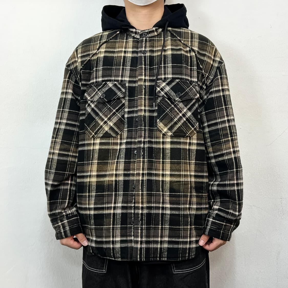 JUUN.J 준지 24FW 후디 레이어 체크 셔츠 상품이미지2