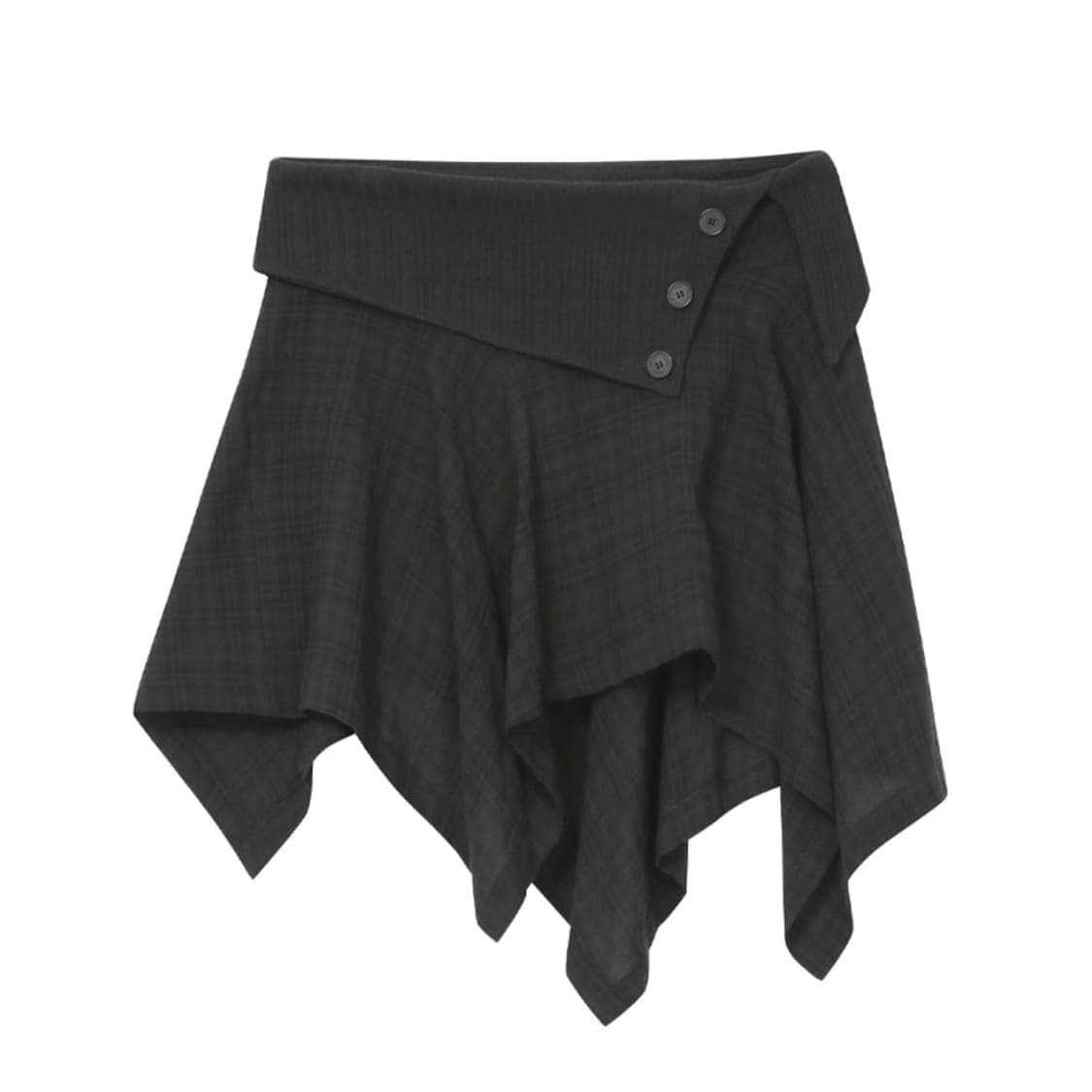 미세키서울 레이어드 언발란스 플리츠 체크 스커트 상품이미지1