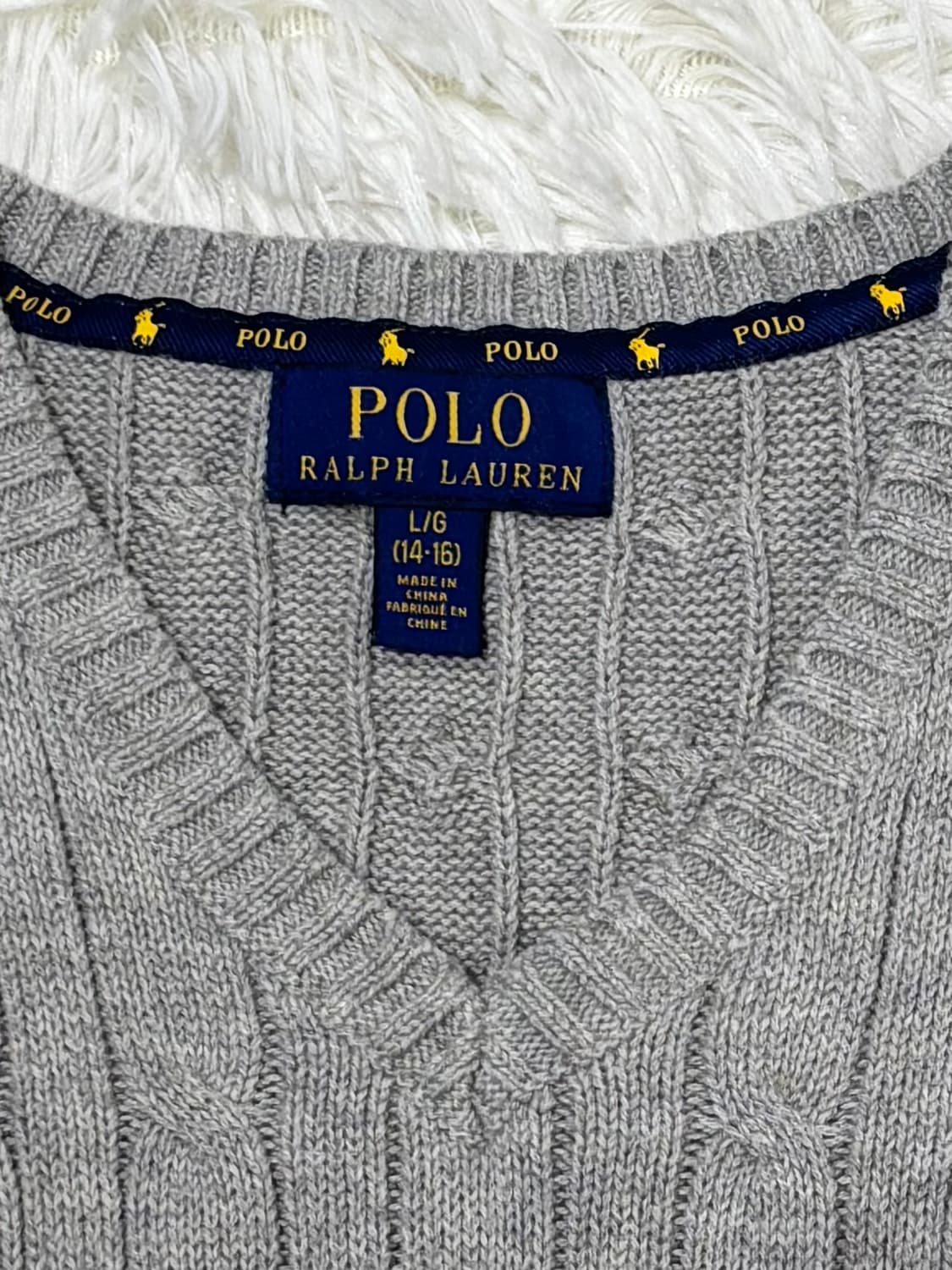 폴로랄프로렌 네이비포니 그레이 케이블 니트조끼 상품이미지6