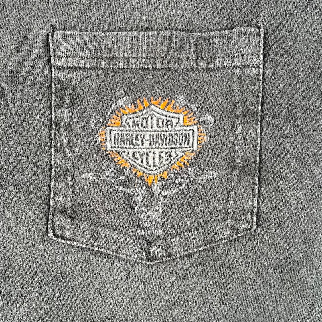 빈티지 할리데이비슨 워싱턴 유타 포켓 긴팔티 상품이미지5