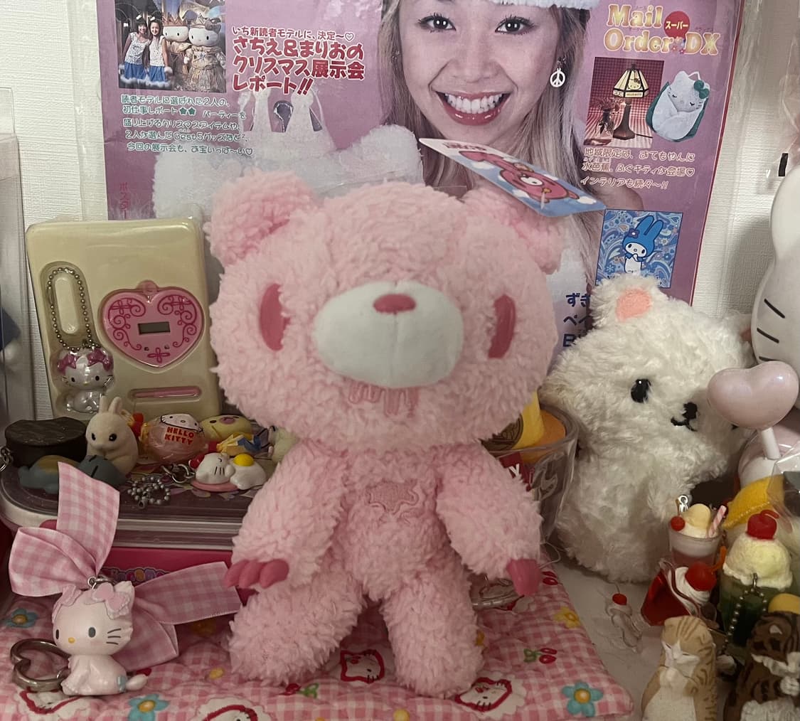 글루미베어 핑크 범용토끼 곰 갸루 지뢰계 산리오 산엑스 일본 인형 상품이미지1