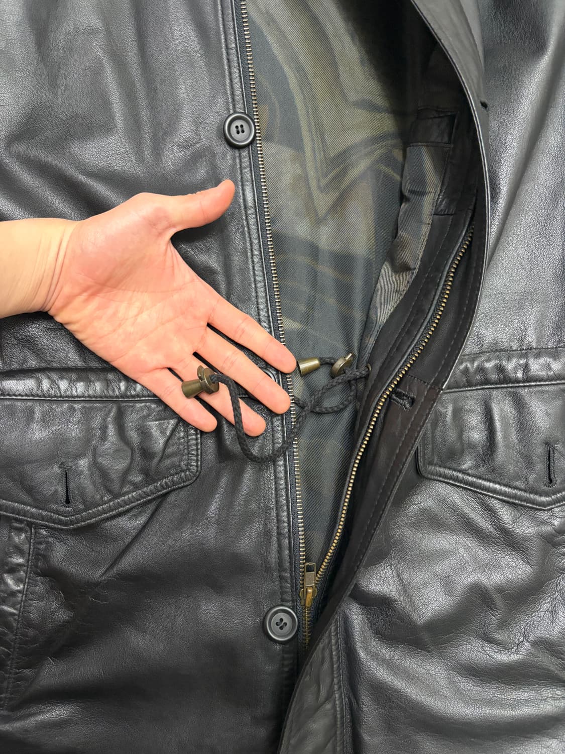 빈티지 레더 코트 (L) 상품이미지3