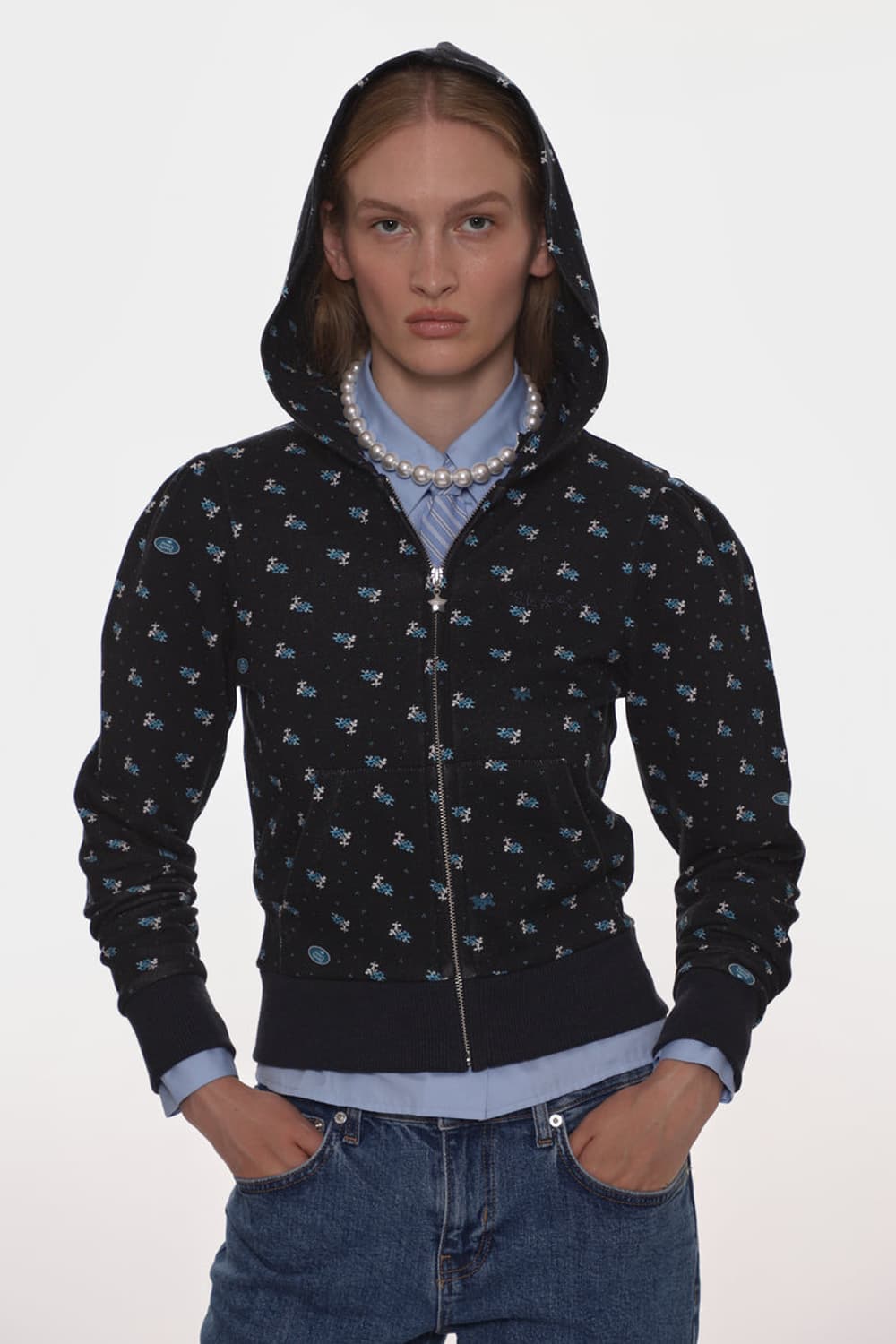 [XS,S,M]샌디리앙 25fw 카다멈 후드집업/네이비 상품이미지2