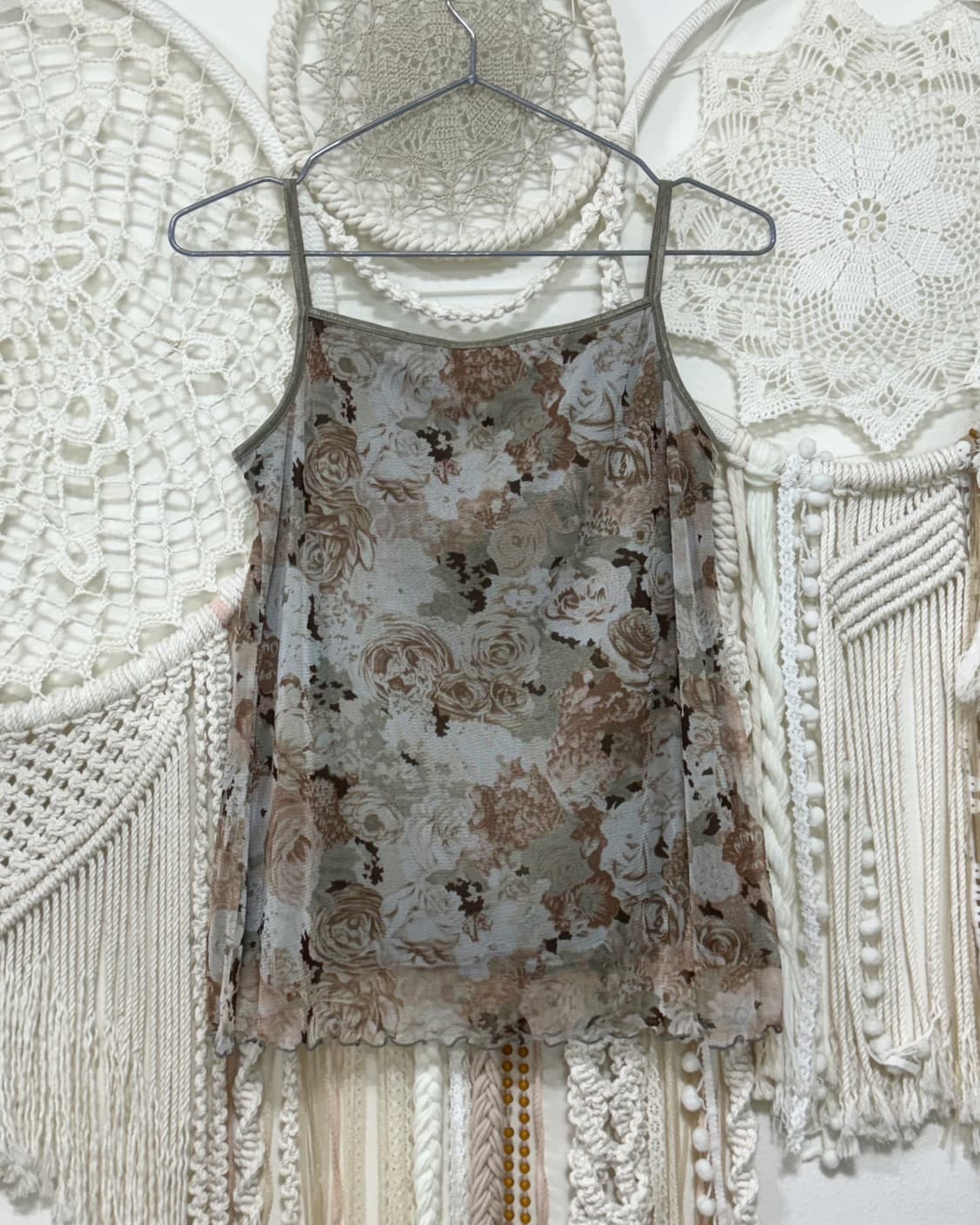 Khaki Rose Lace Sleeveless 상품이미지2