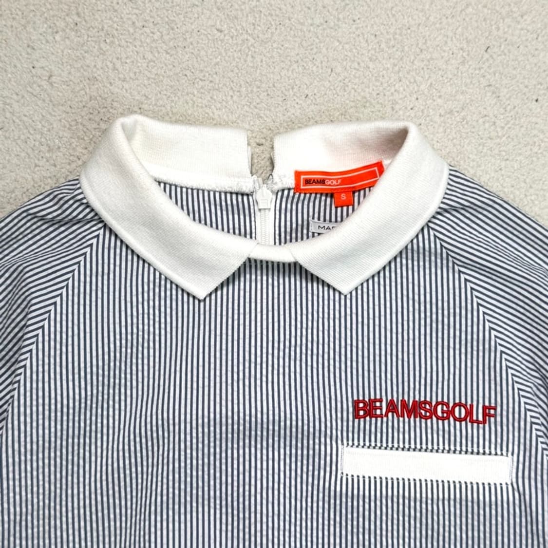 BEAMS GOLF 스트라이프 반팔 카라티 상품이미지3