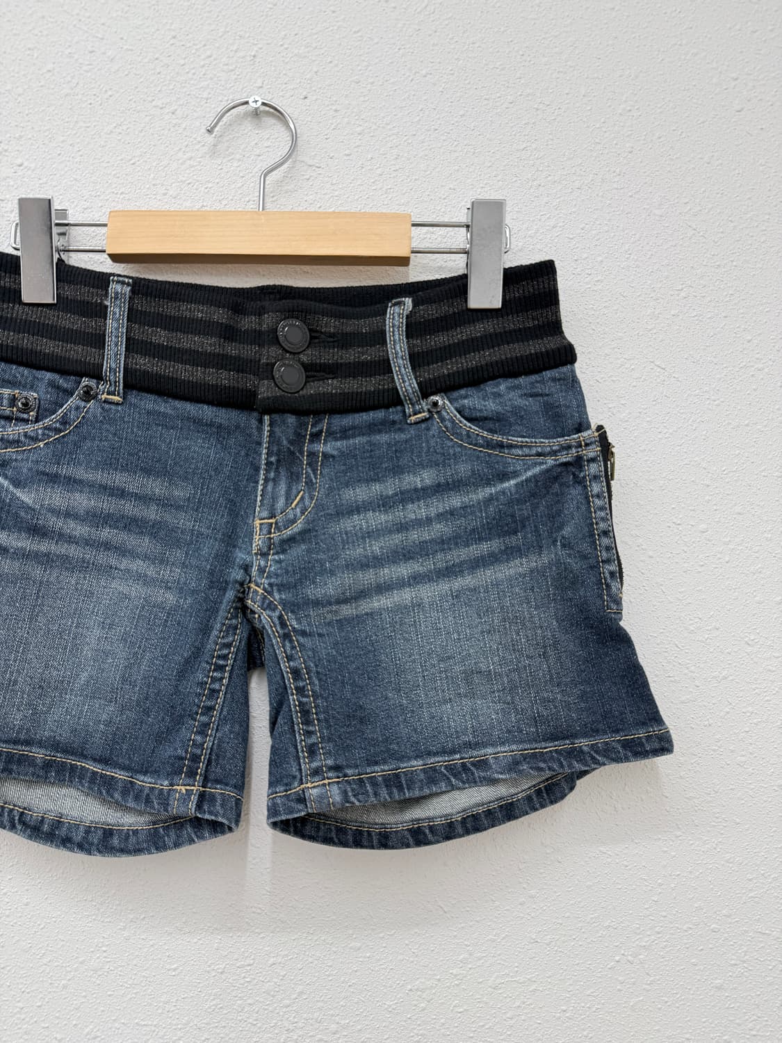 빈티지 갸루 로루라이즈 데님 숏 팬츠 상품이미지2
