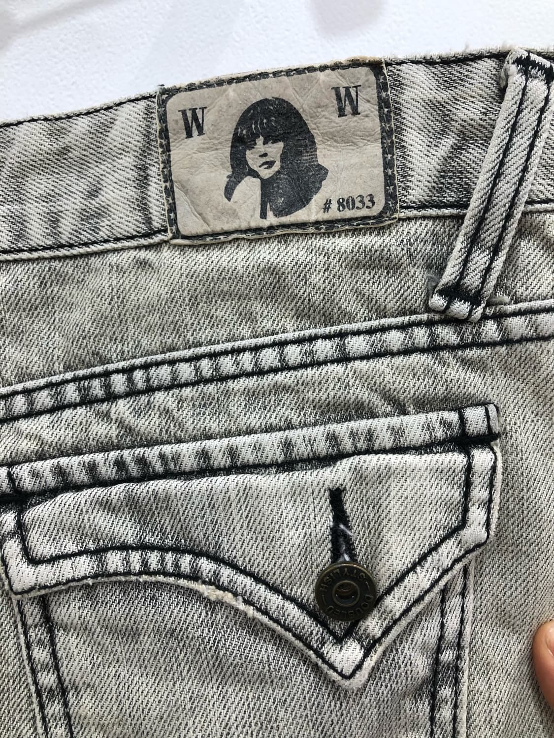 grey washed denim mini skirt 상품이미지4