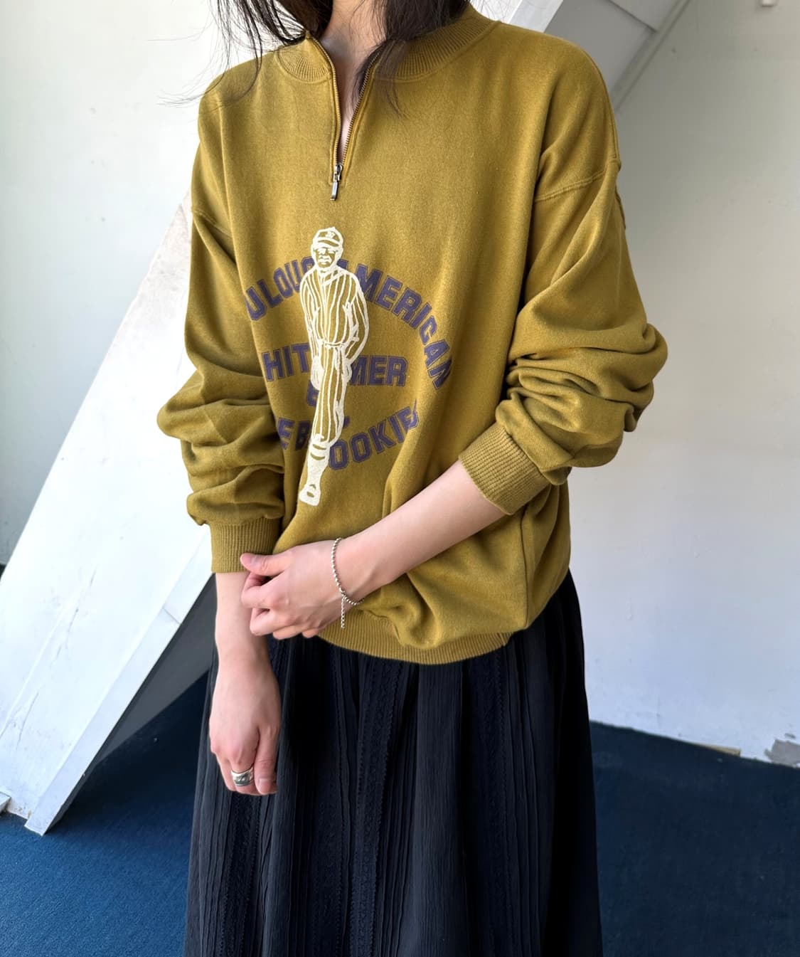 Design printing zip neck sweatshirt 상품이미지7