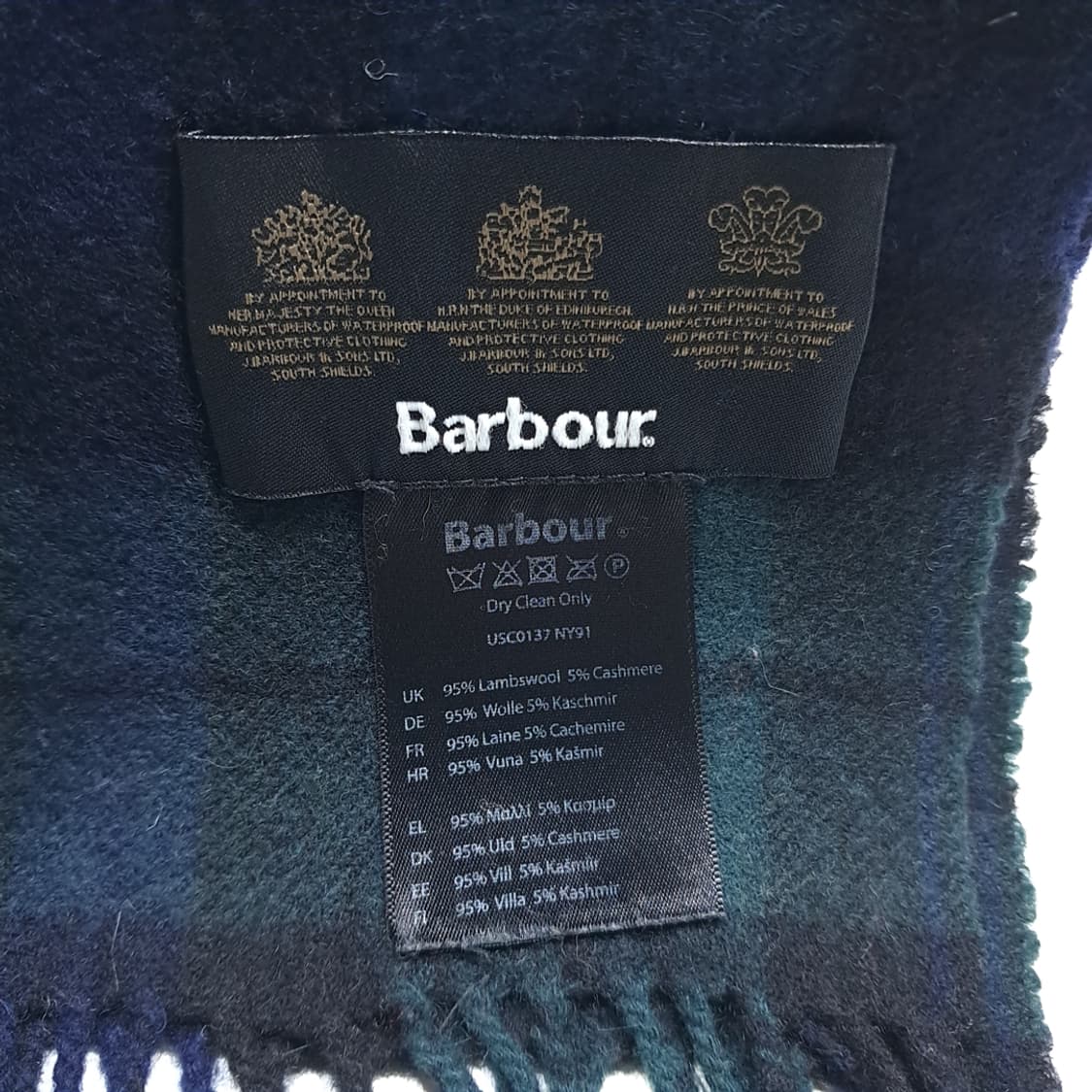 MX603 바버 00s 울캐시미어 블랙워치타탄 네이비그린 머플러목도리 상품이미지5