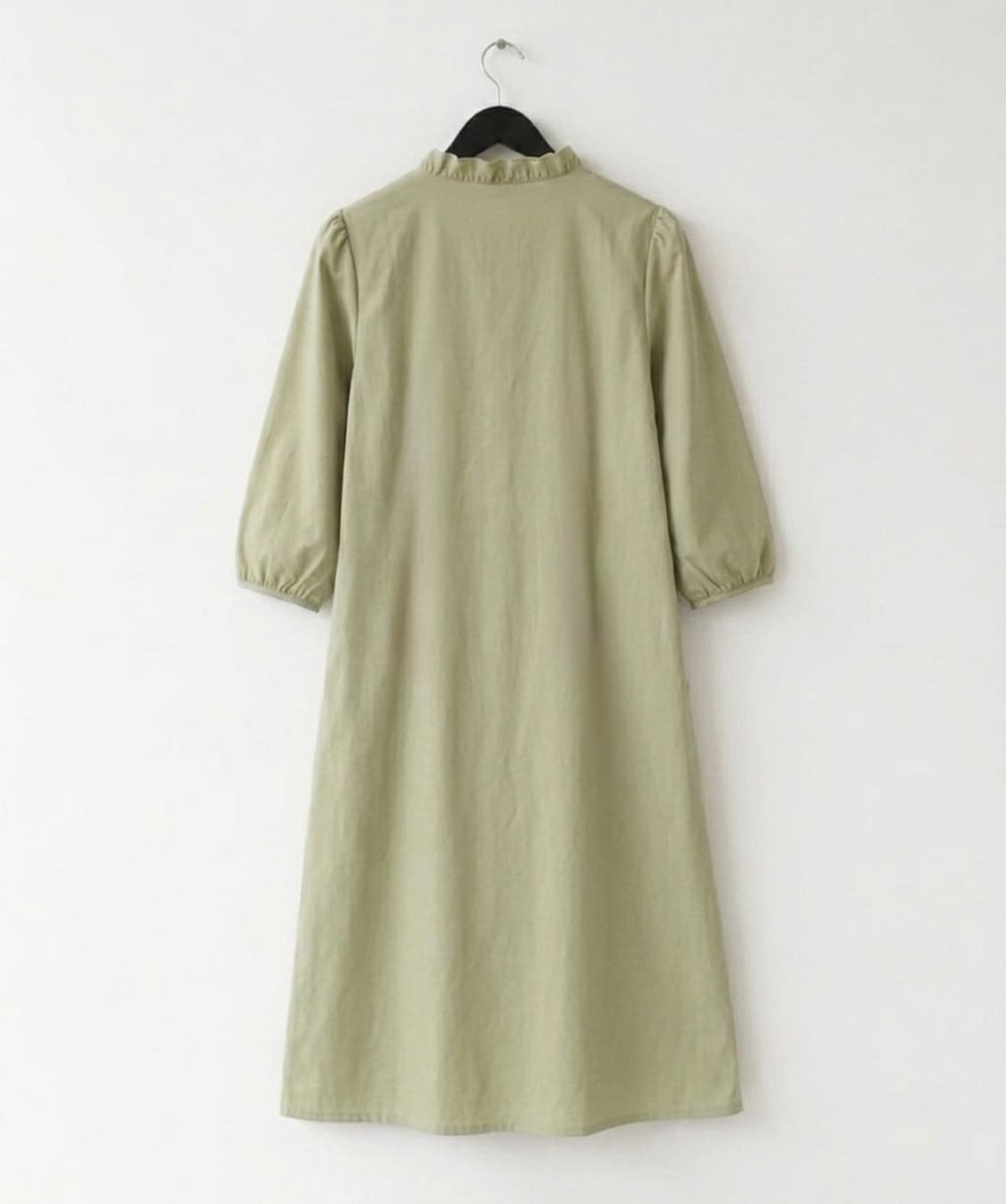 [새상품] 프릴넥 연카키 6부 원피스 상품이미지4