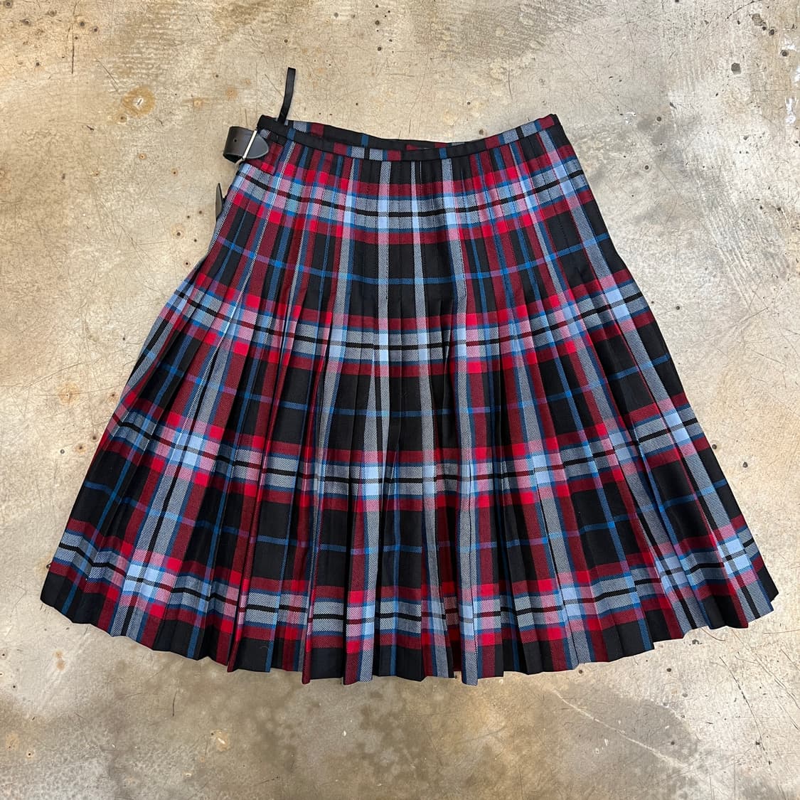 울 체크 플리츠 랩 스커트 상품이미지5