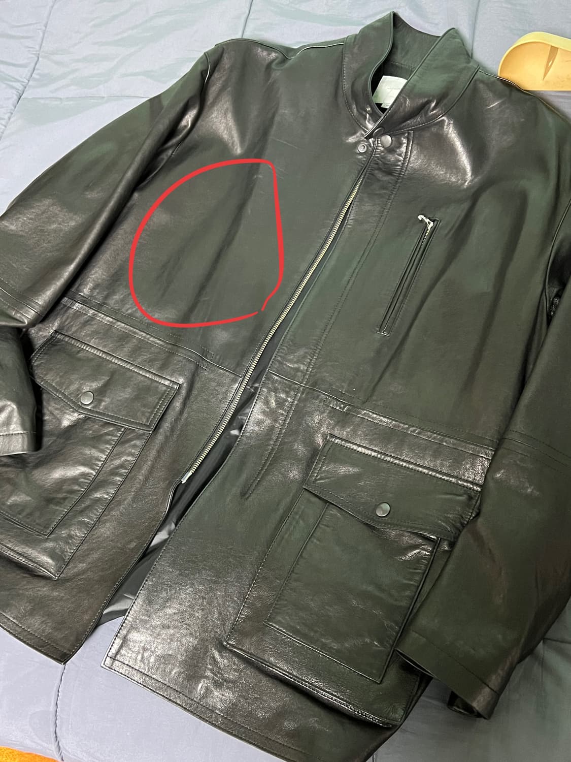 유스 레더 하이넥 하프 코트 L 상품이미지6