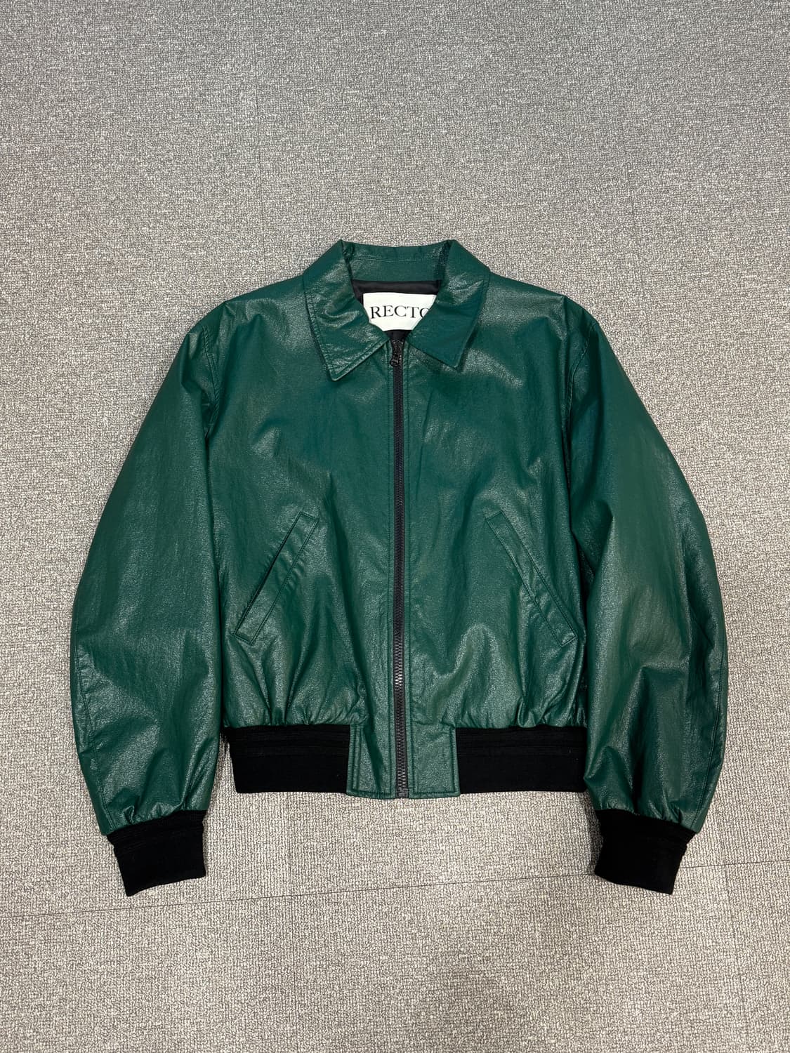 렉토 22SS 딥 그린 비건 레더 블루종 자켓 S 상품이미지5