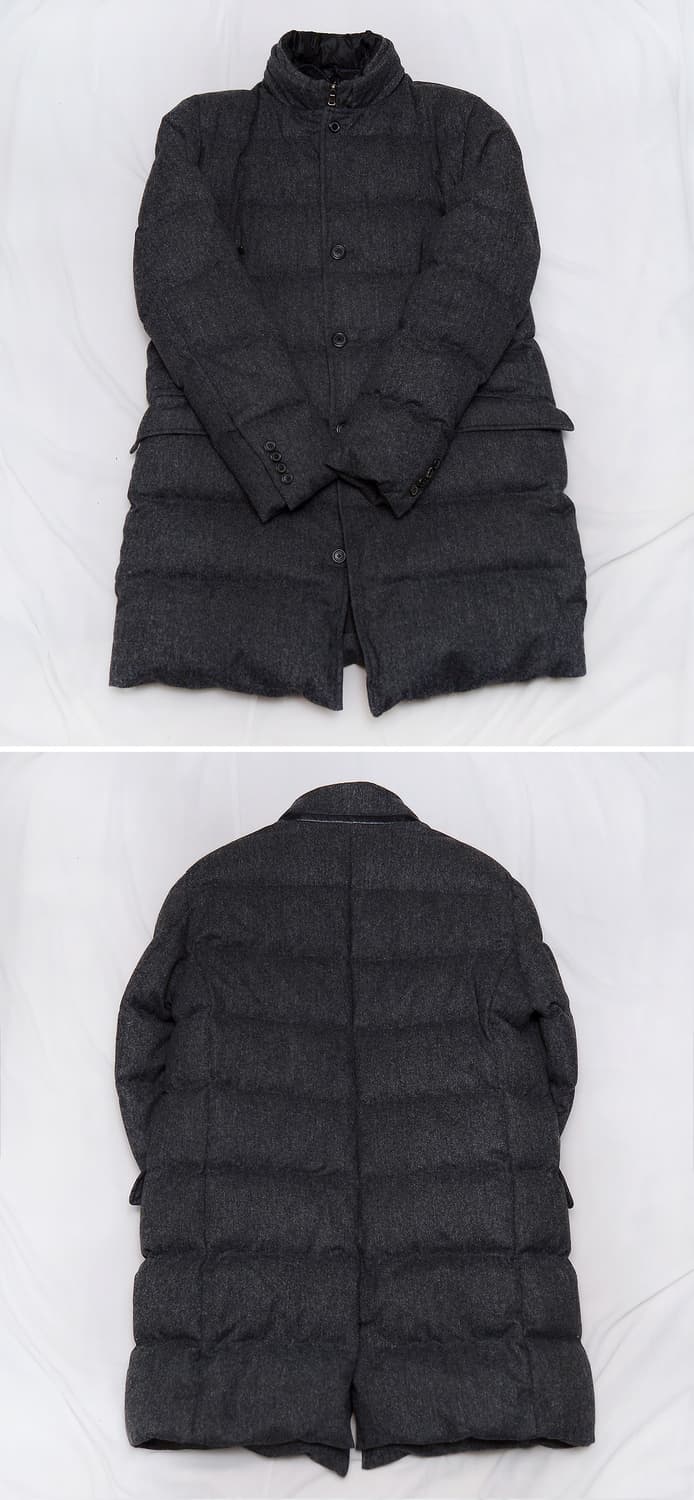 DKNY 이태리 울실크 구스다운 투인원 롱패딩 코트 (100-105) 상품이미지3