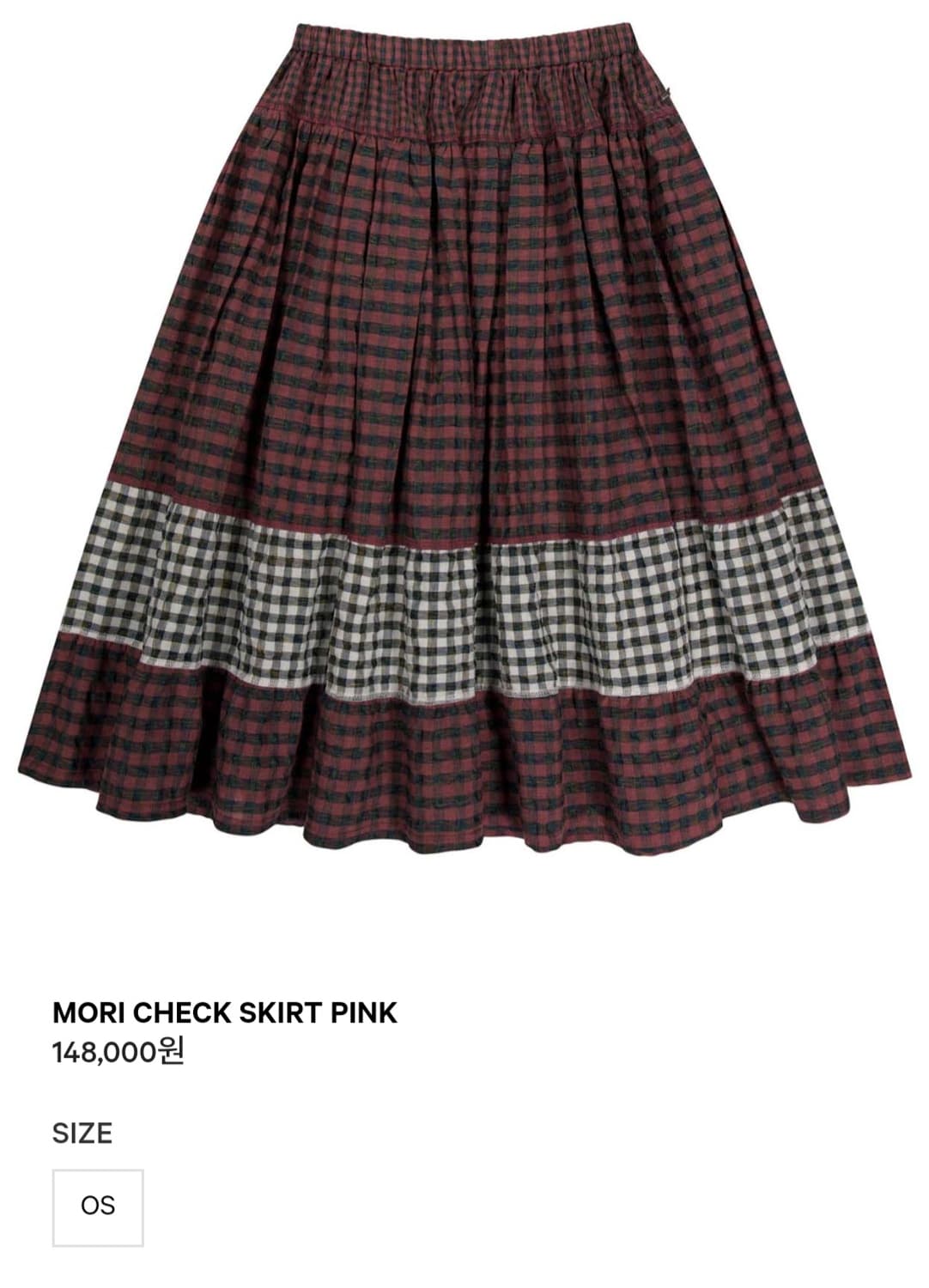 코이세이오 모리 체크 스커트 상품이미지1