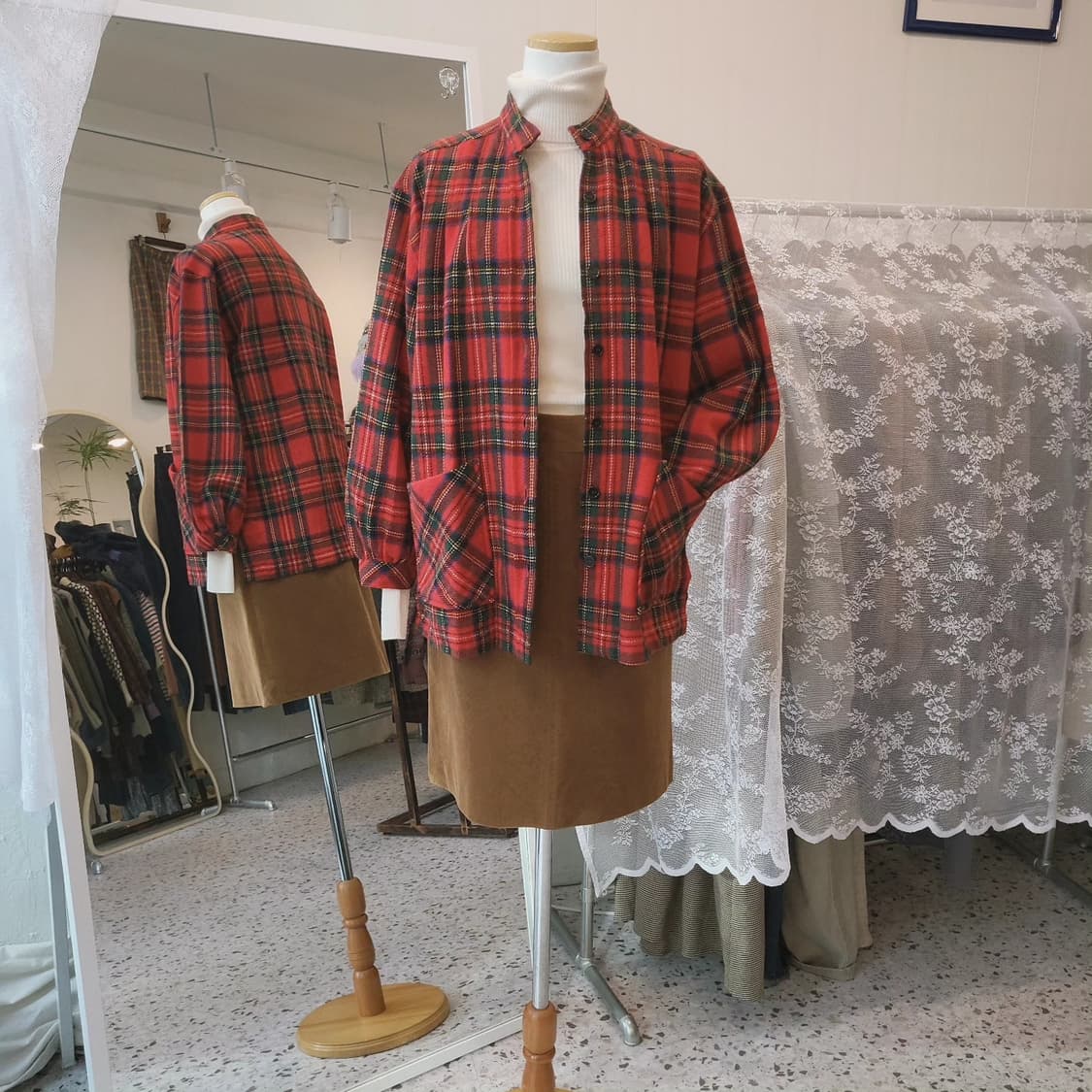 레드그린체크 포켓 울셔츠 (made in Japan) 상품이미지7