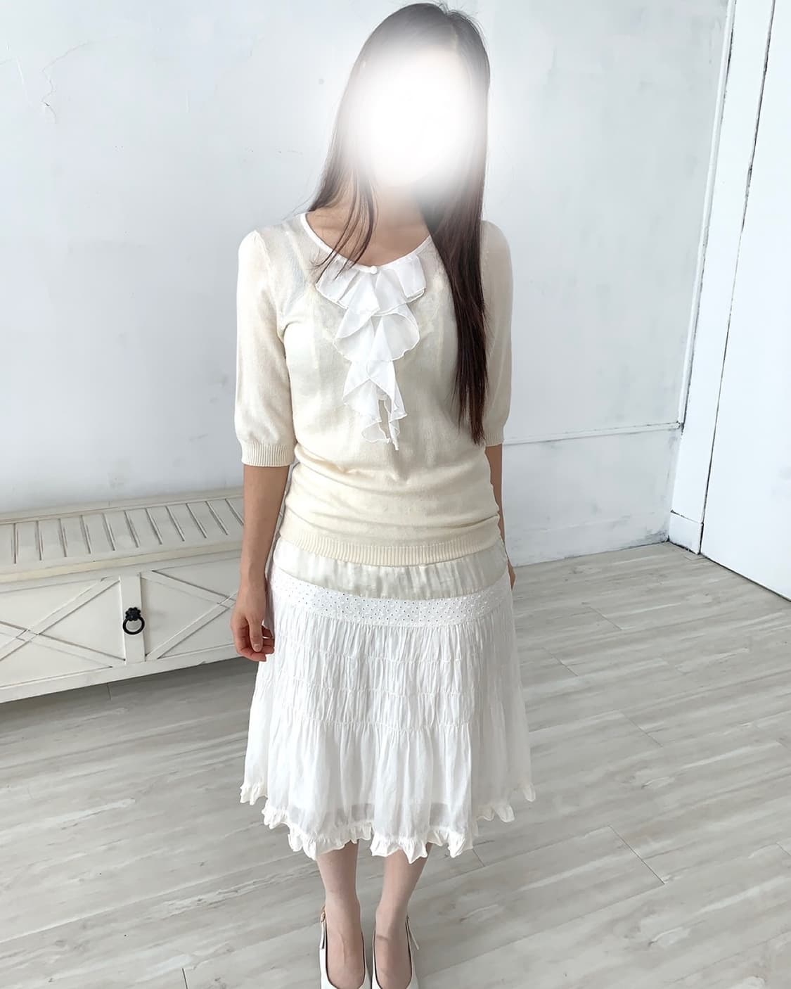 Ivory Lovely Frill Detail Knit Top 상품이미지5