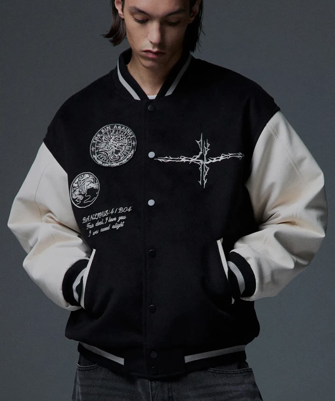 낫포너드 블랙 바시티 자켓 XL 상품이미지1