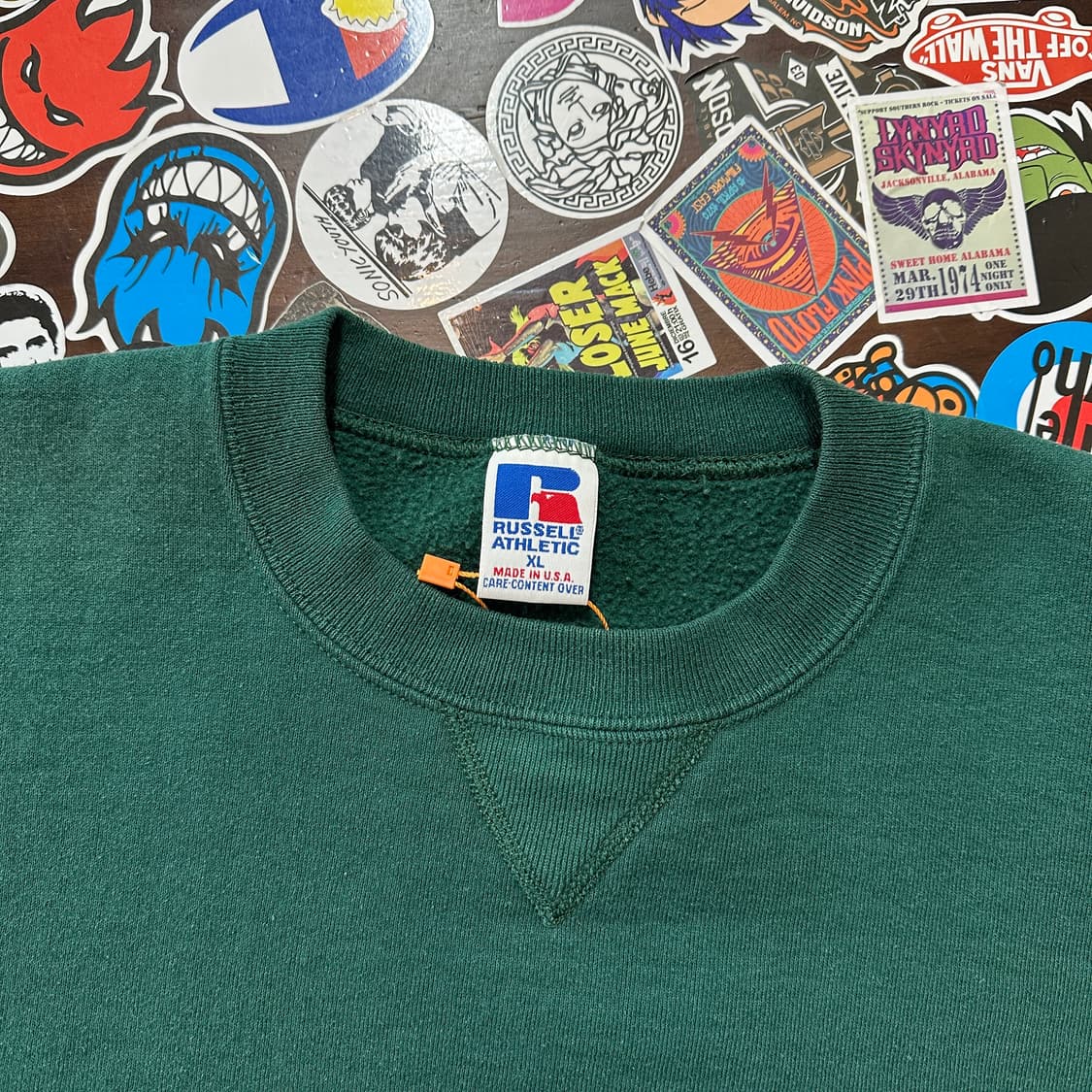 90s USA 러셀 그린 블랭크 스웻셔츠 XL 상품이미지6