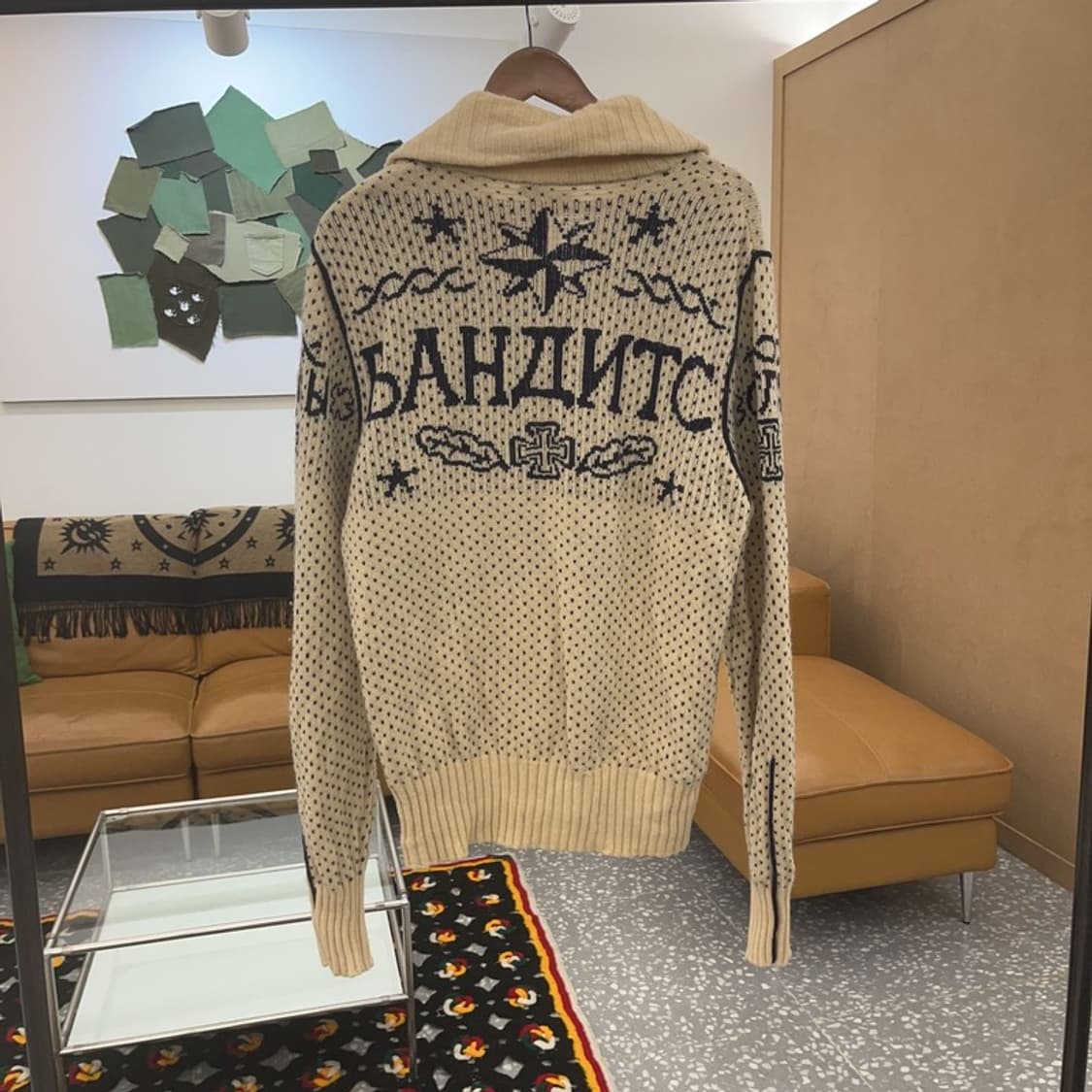 디젤 올드스쿨 빈티지 레터링 울 가디건 XL C06918 상품이미지4